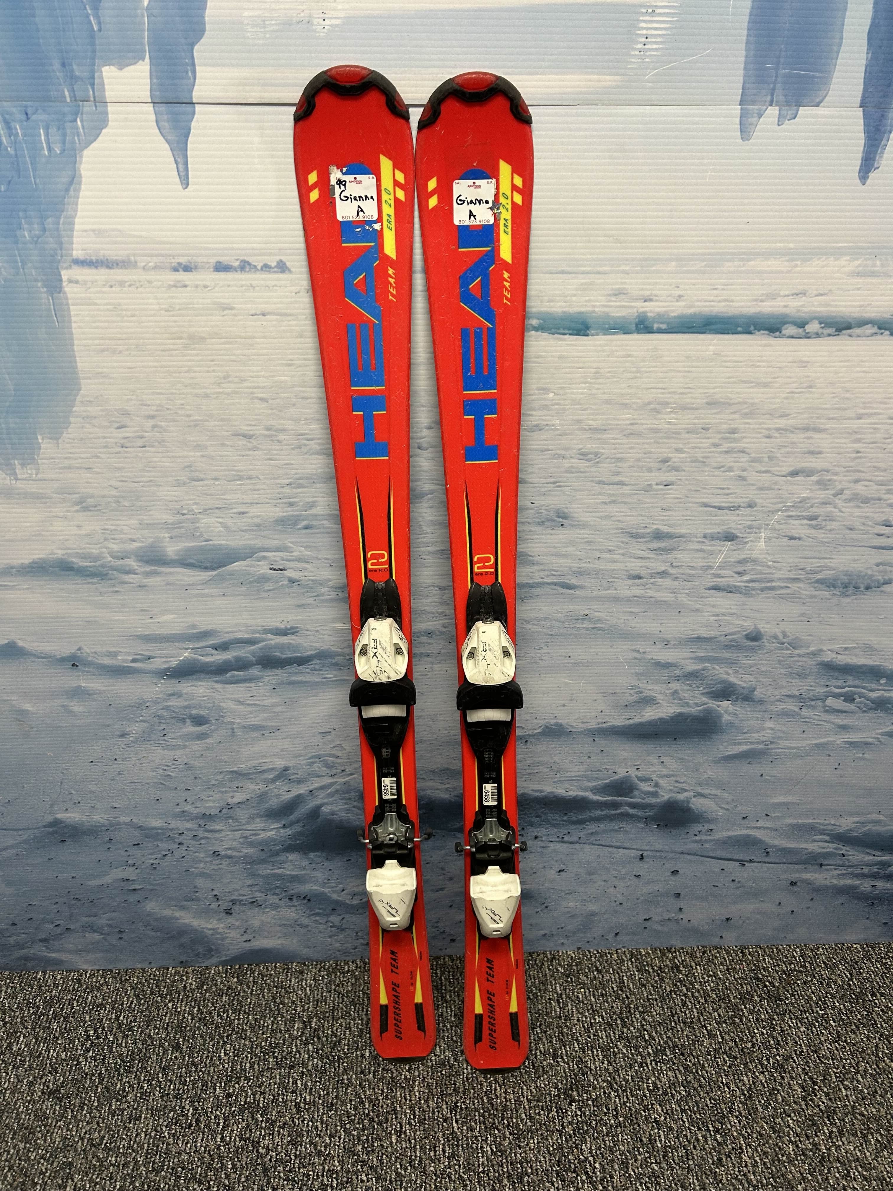 Used Head Supershape 127cm Jr Kids Skis w/ Tyrolia LRX 7.5 Demo Binding
