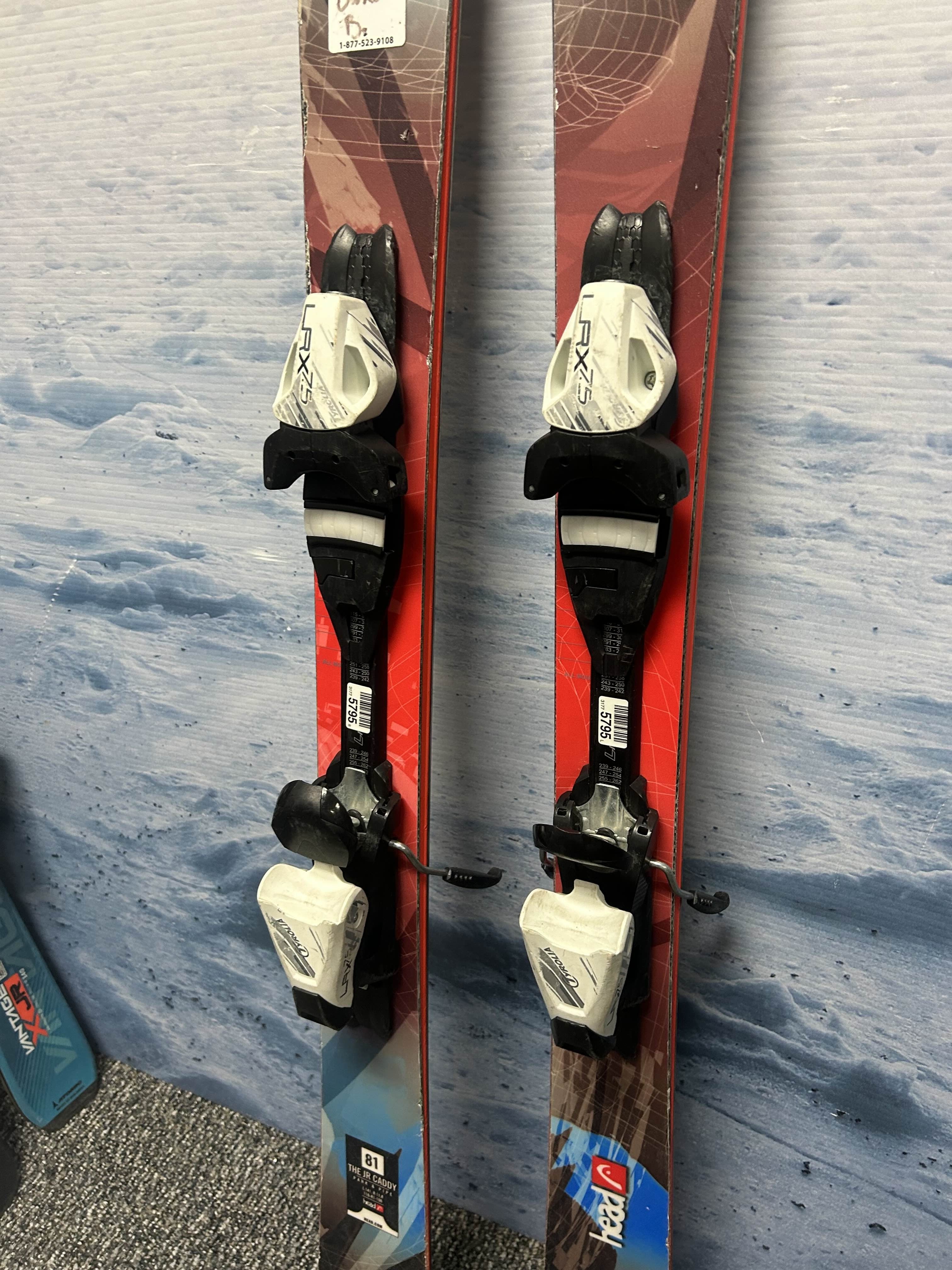 Used Head The Jr. Caddy 141cm Jr Kids Skis w/ Tyrolia LRX 7.5 Demo Binding