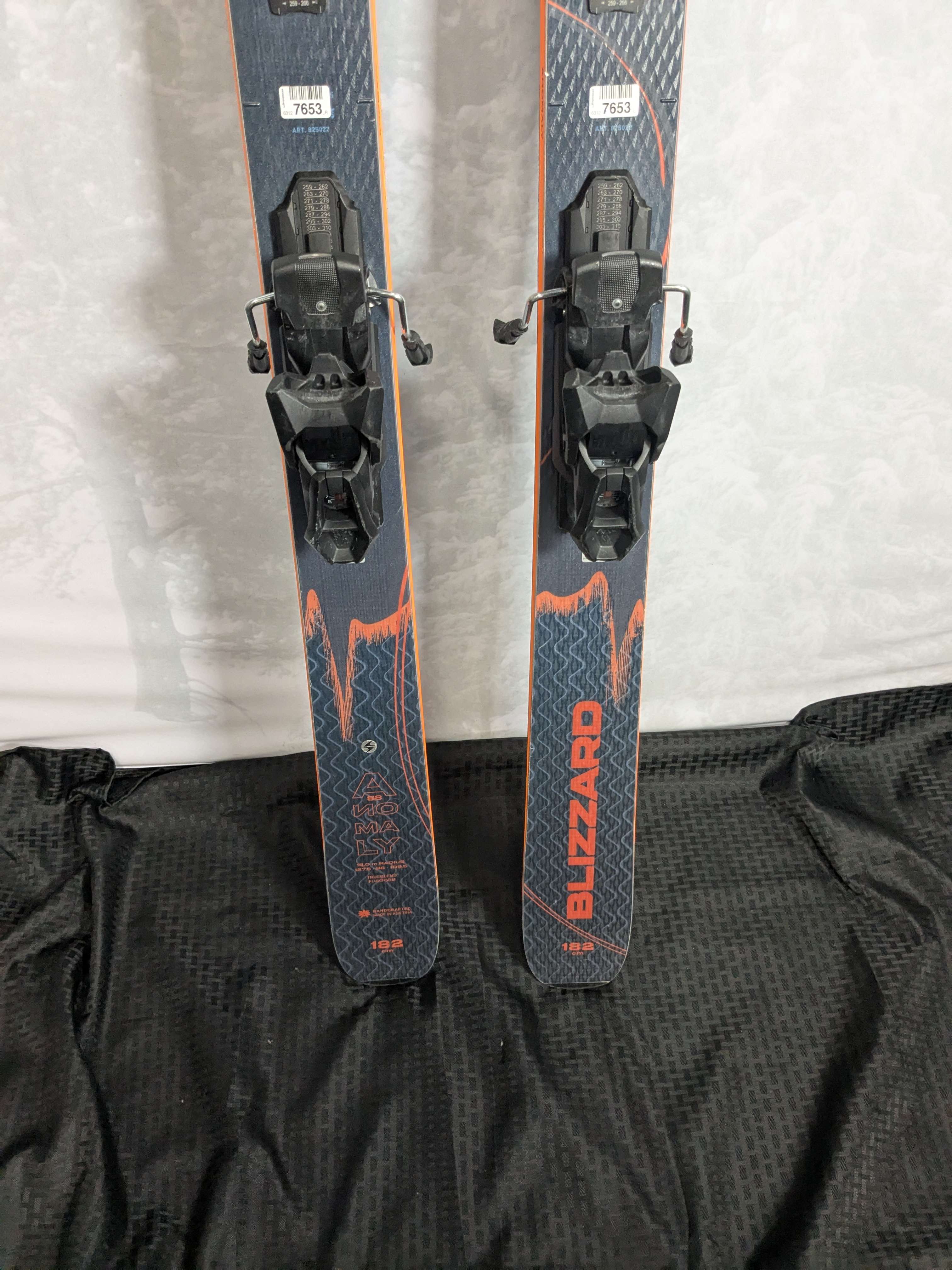 Used 2025 Blizzard Anomoly 88 TI Skis- 182cm w/ Tyrollia Attack MN 14 Binding