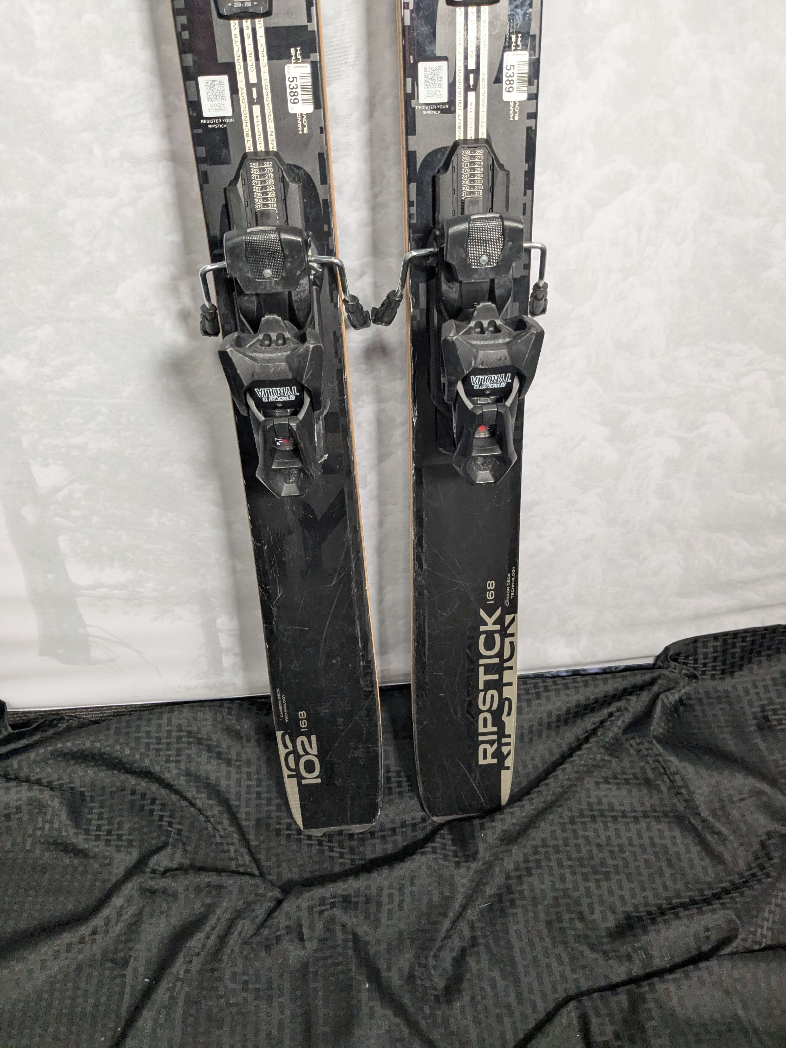 Used Elan Ripstick 102 Black Edition 2025 Skis 168cm w/ Tyrolia Attack 13 GW Demo Bindings
