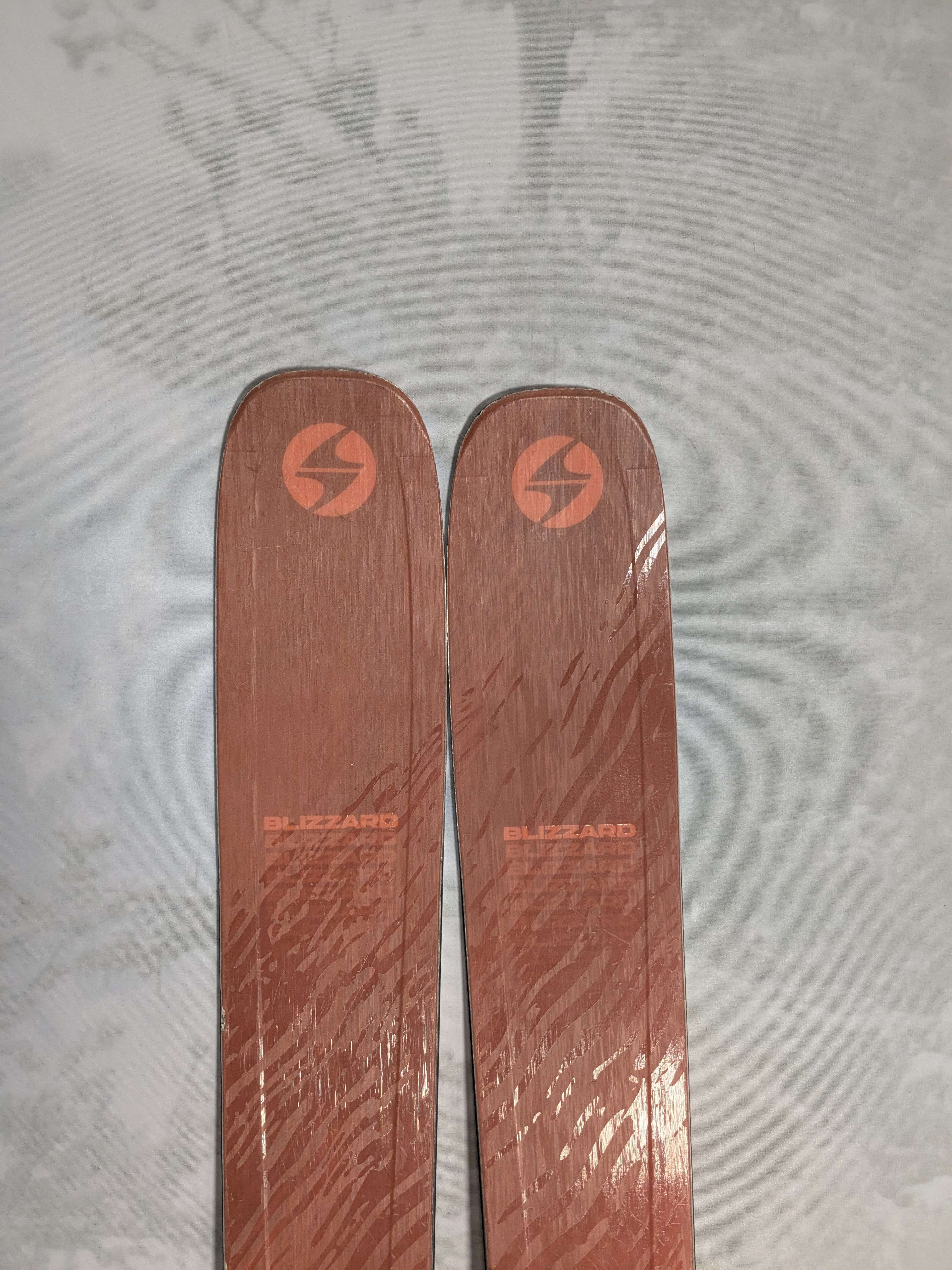 Used 2025 Blizzard Rustler 9 skis- 168cm w/ Salomon Strive 13 Binding