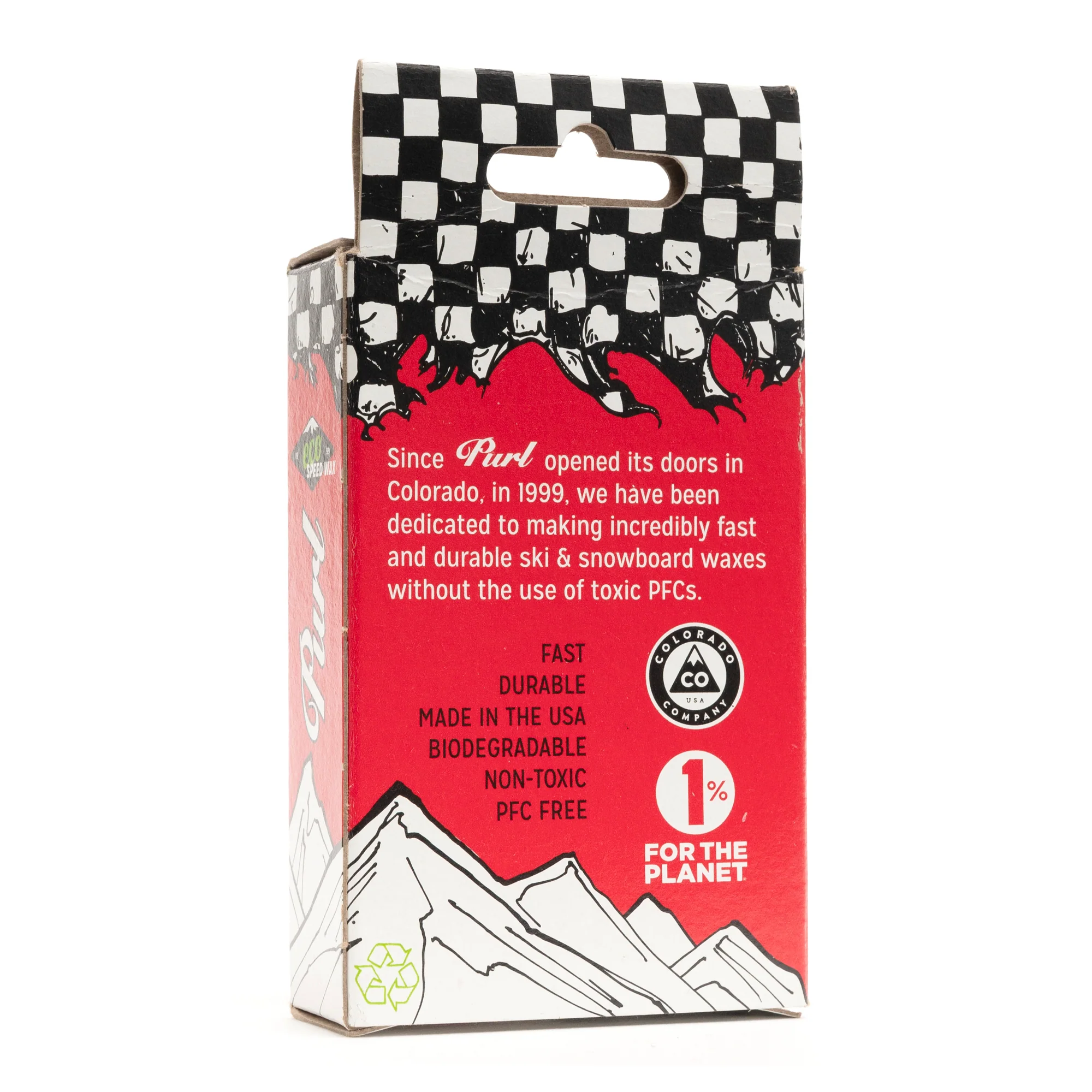 Eco-friendly Purl Wax for snowboards and skis, 65 grams, Made in the USA