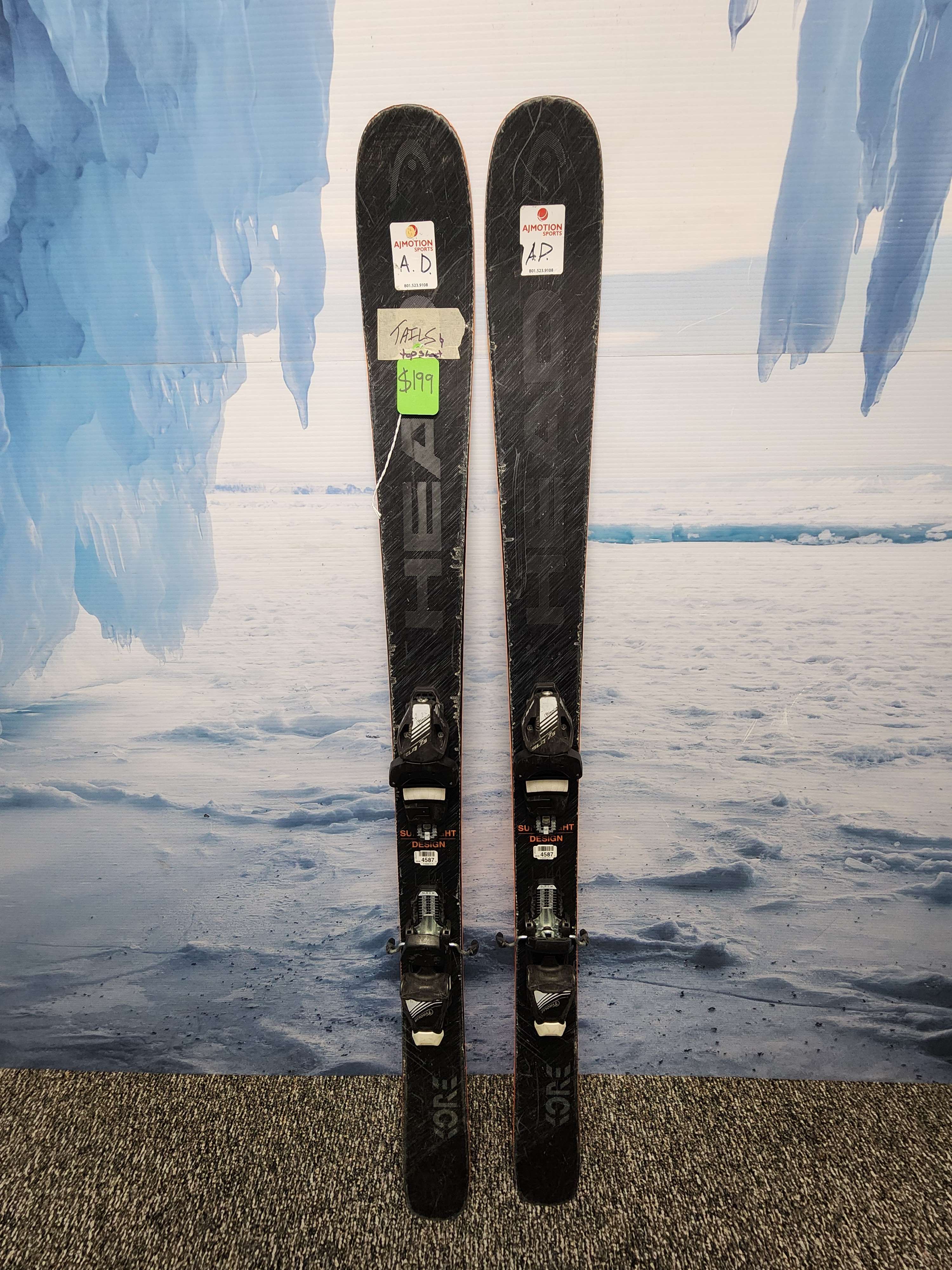 Used Head Kore 87 JR Ski w/ Tyrolia slr 7.5 Adjustable Binding 144cm