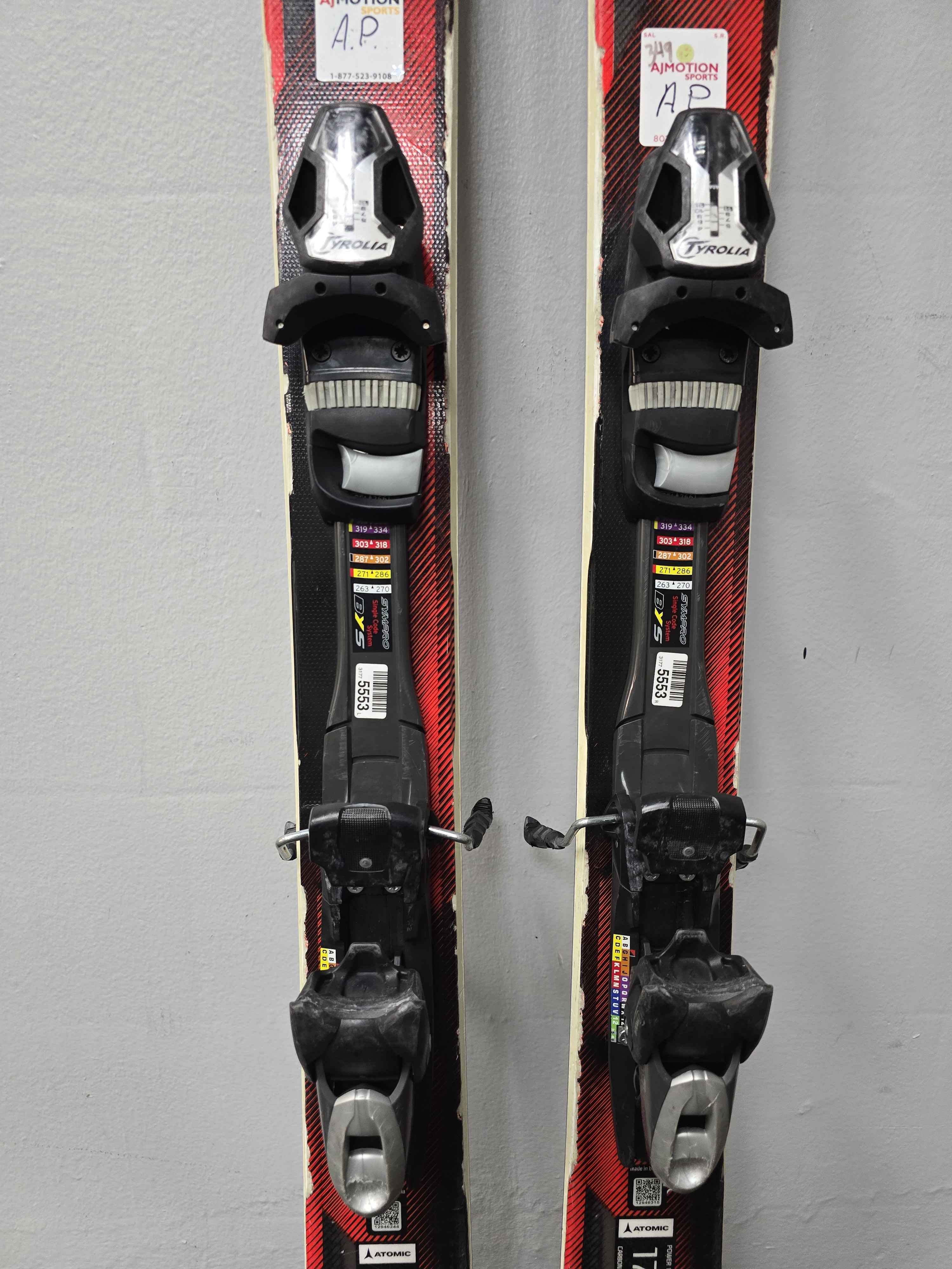 Used Atomic Vantage 95 C 170cm Skis w/ Tyrolia SP 12 Demo Binding