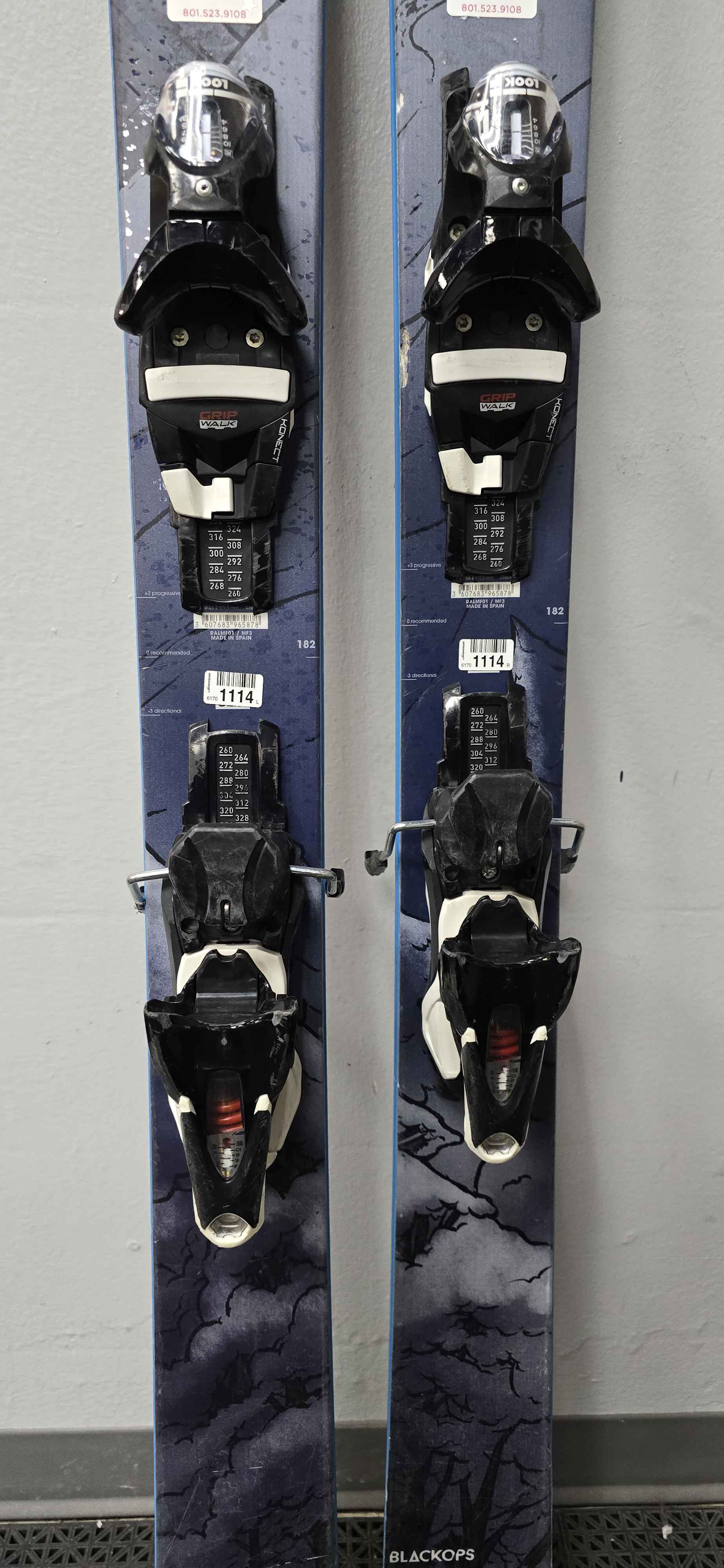 Used Rossignol Black Ops 182CM w/ Look SPX12 Rental Binding