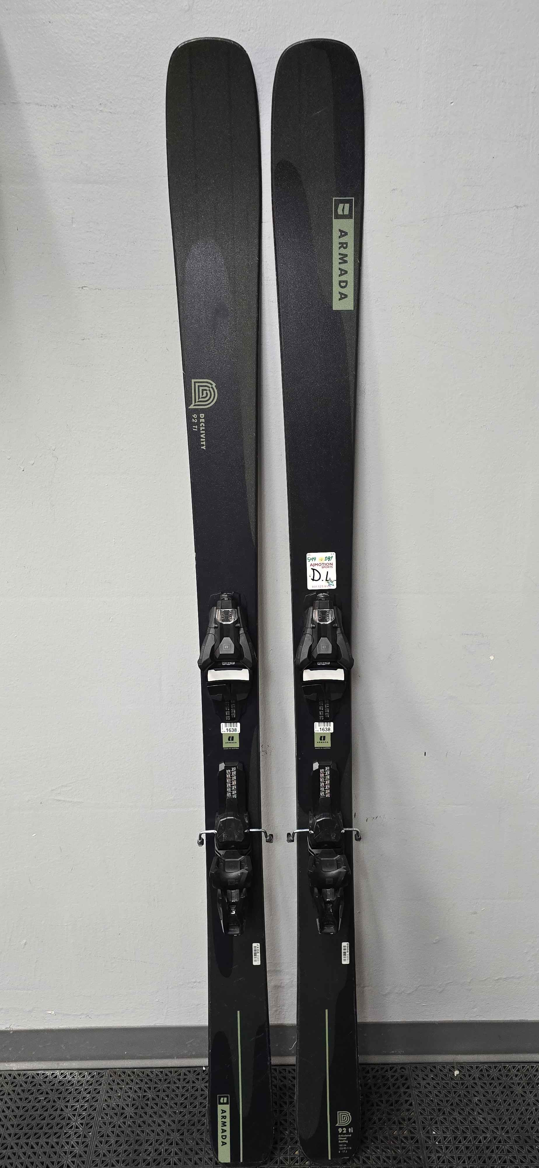 Used Armada Declivity 92 Ti 180cm Skis w/ Armada Strive 11 Demo Bindings