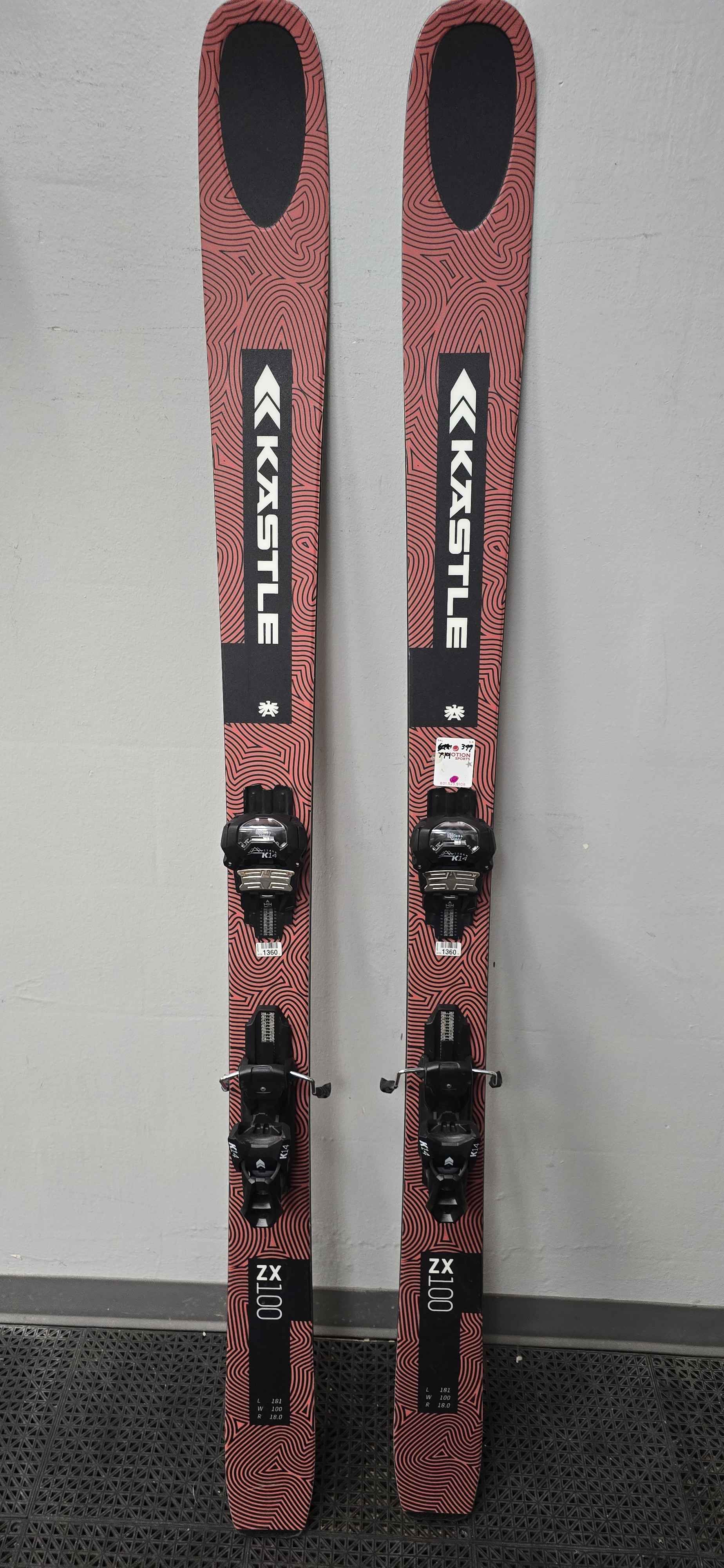 Used Kastle ZX100 181cm W/ Kastle Attack K14 Adjustable bindings