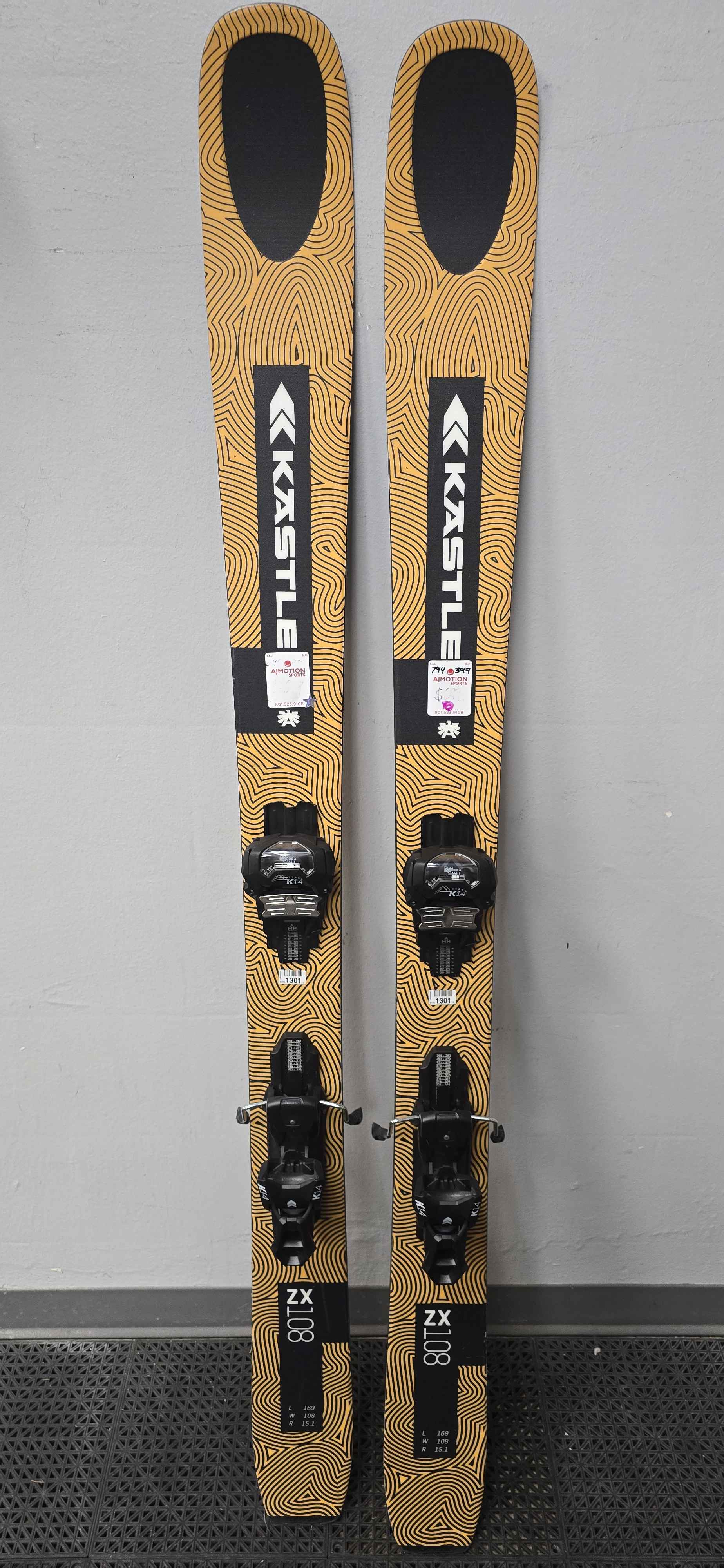 Used Kastle ZX108 169cm W/ Kastle Attack K14 Adjustable bindings