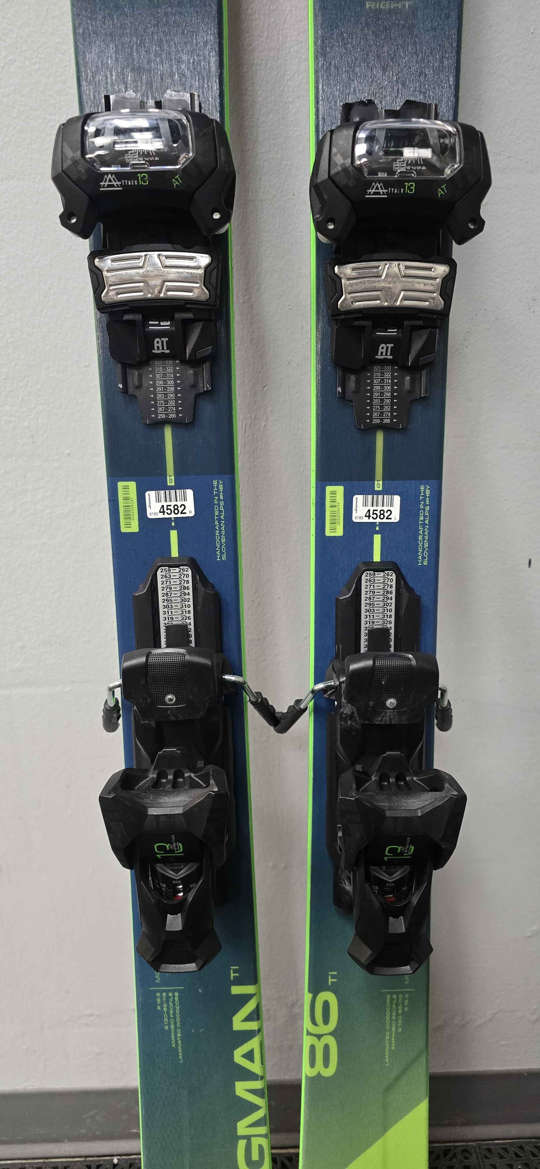 Used Elan Wingman 86 Ti 178cm W/ Elan Attack 13 Adjustable bindings