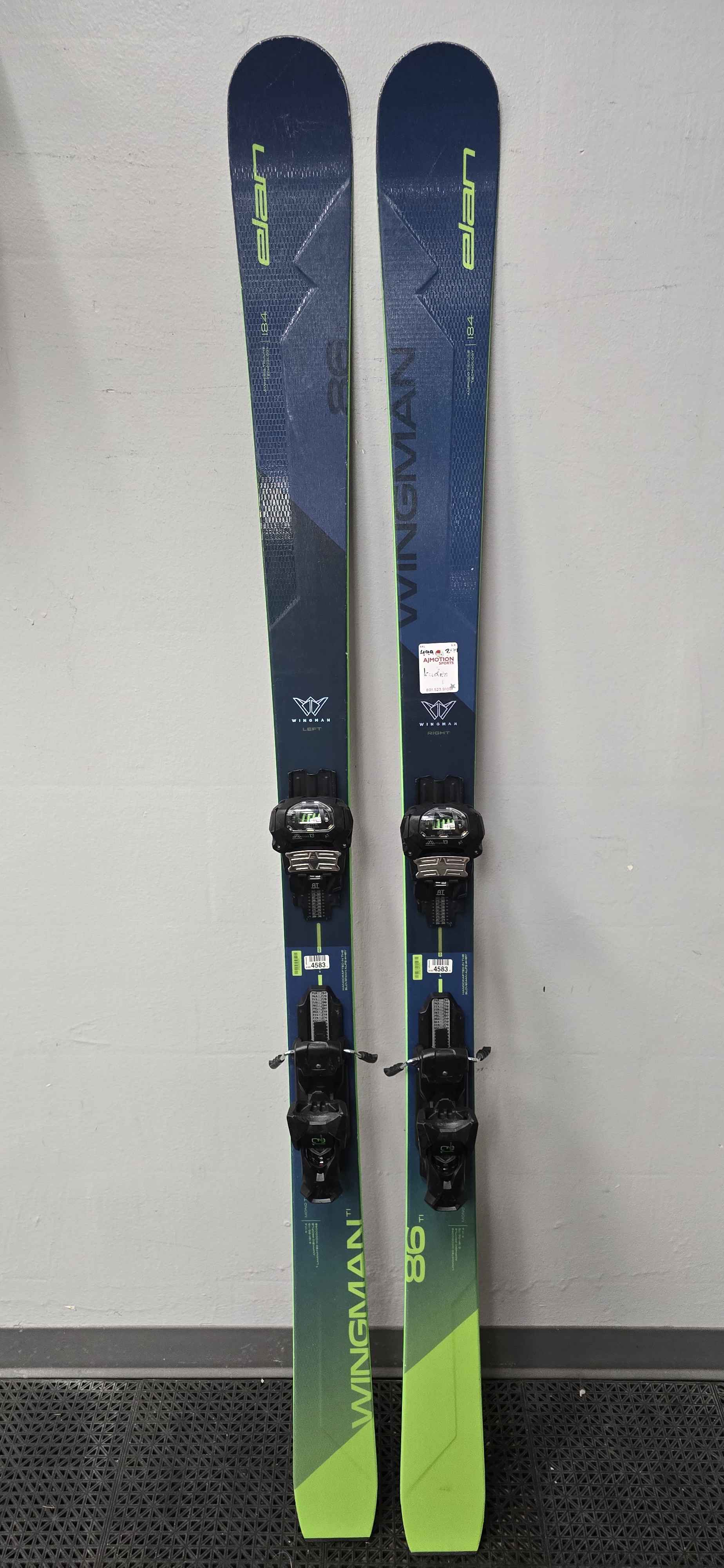 Used Elan Wingman 86 Ti 184cm W/ Elan Attack 13 Adjustable bindings