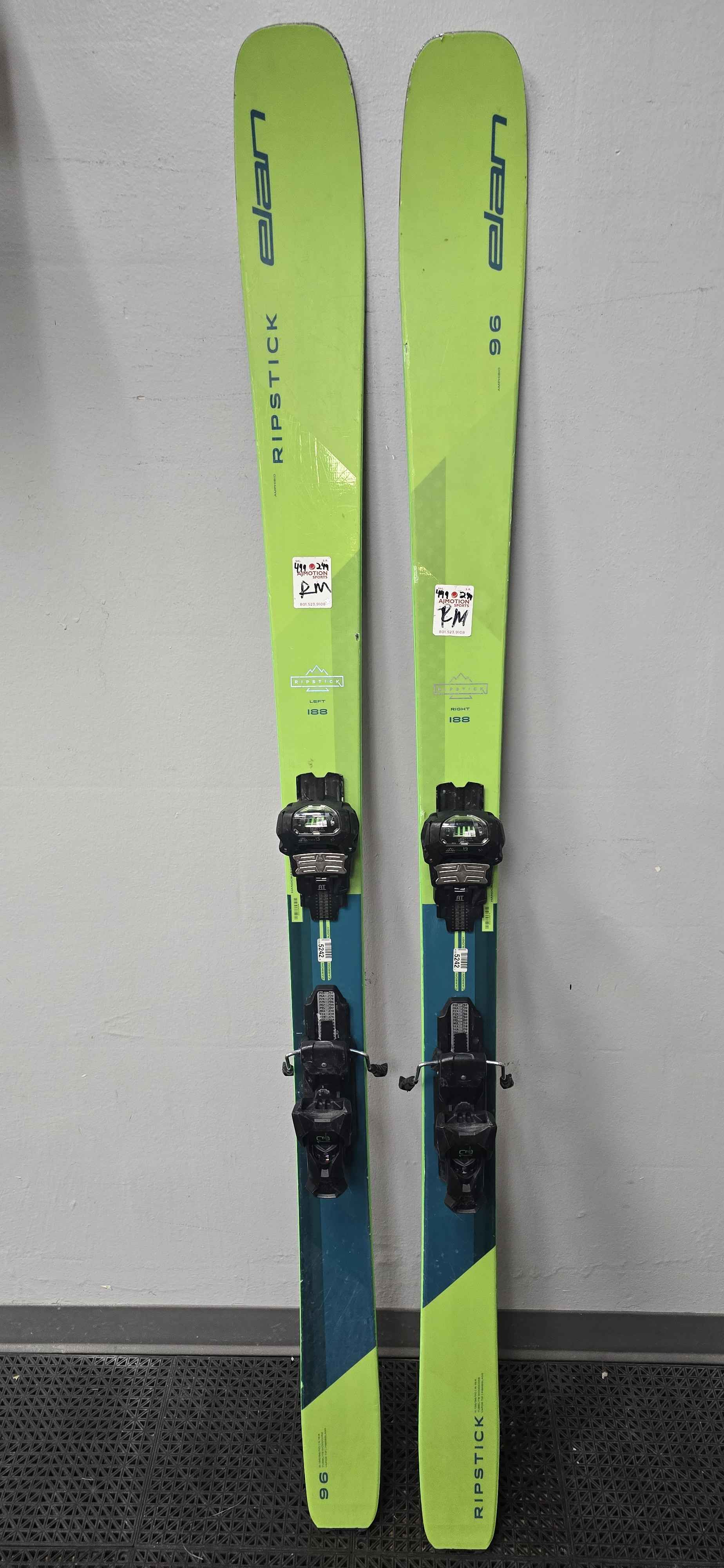 Used Elan Ripstick 96 188cm Skis w/ Attack 13 Demo Binding