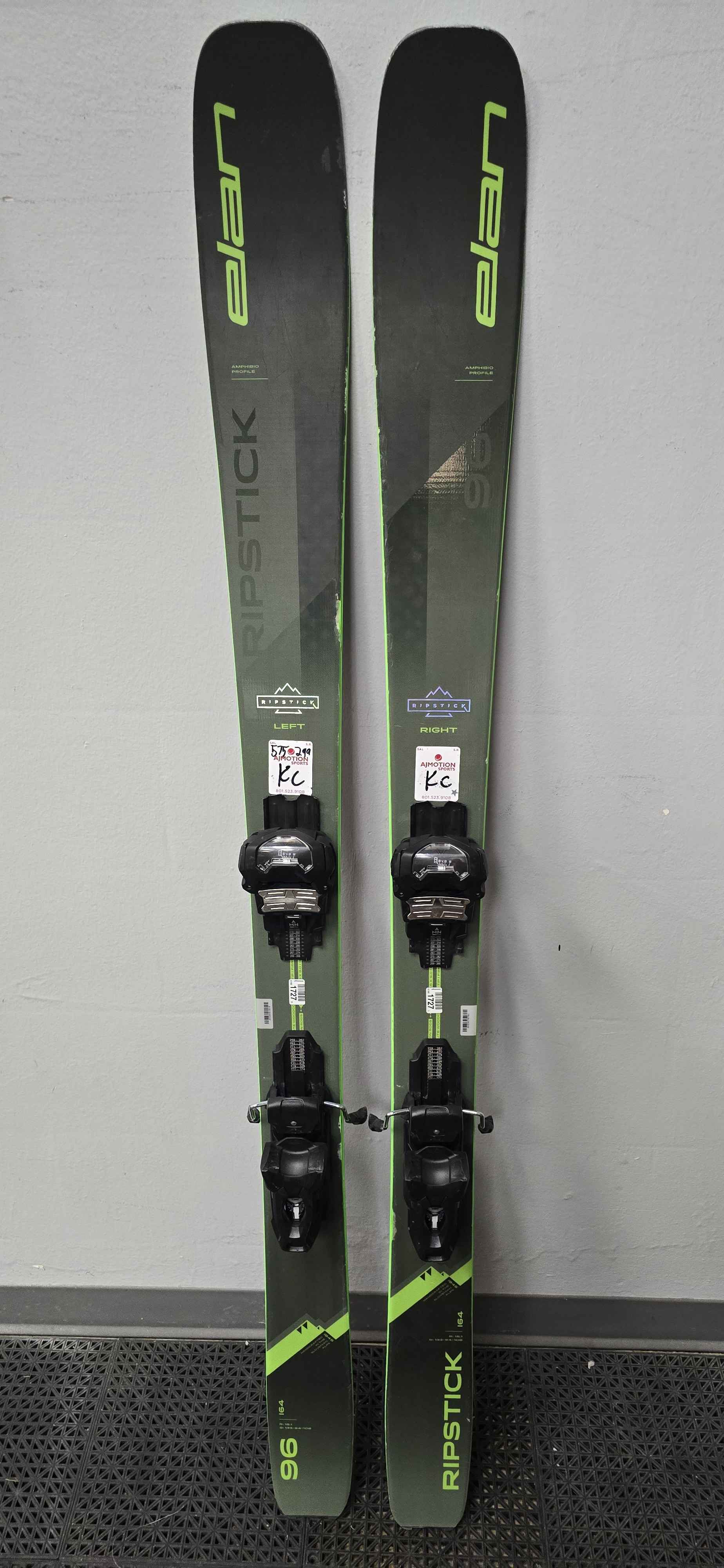 Used Elan Ripstick 96 164cm Skis w/ Attack 11 Demo Binding