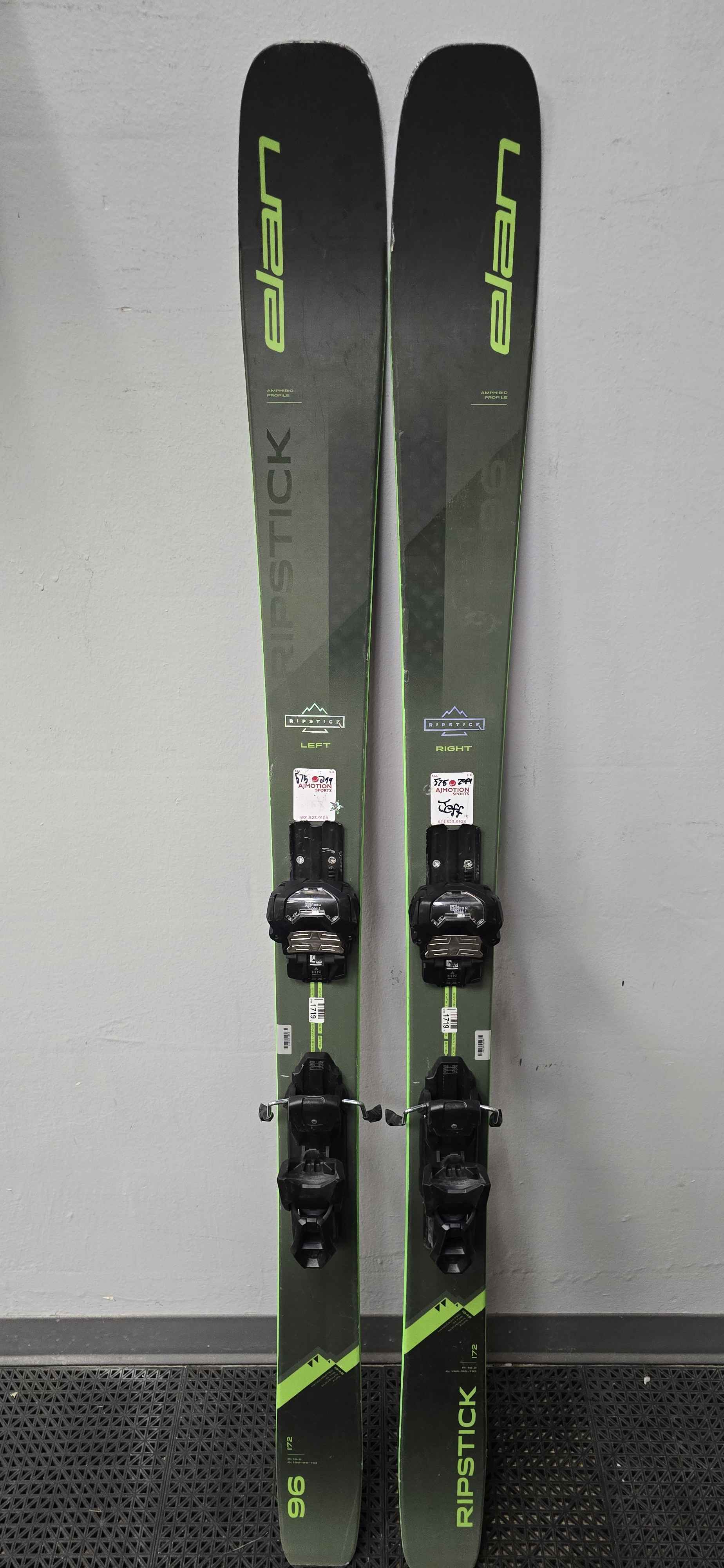 Used Elan Ripstick 96 172cm Skis w/ Attack 14 Demo Binding