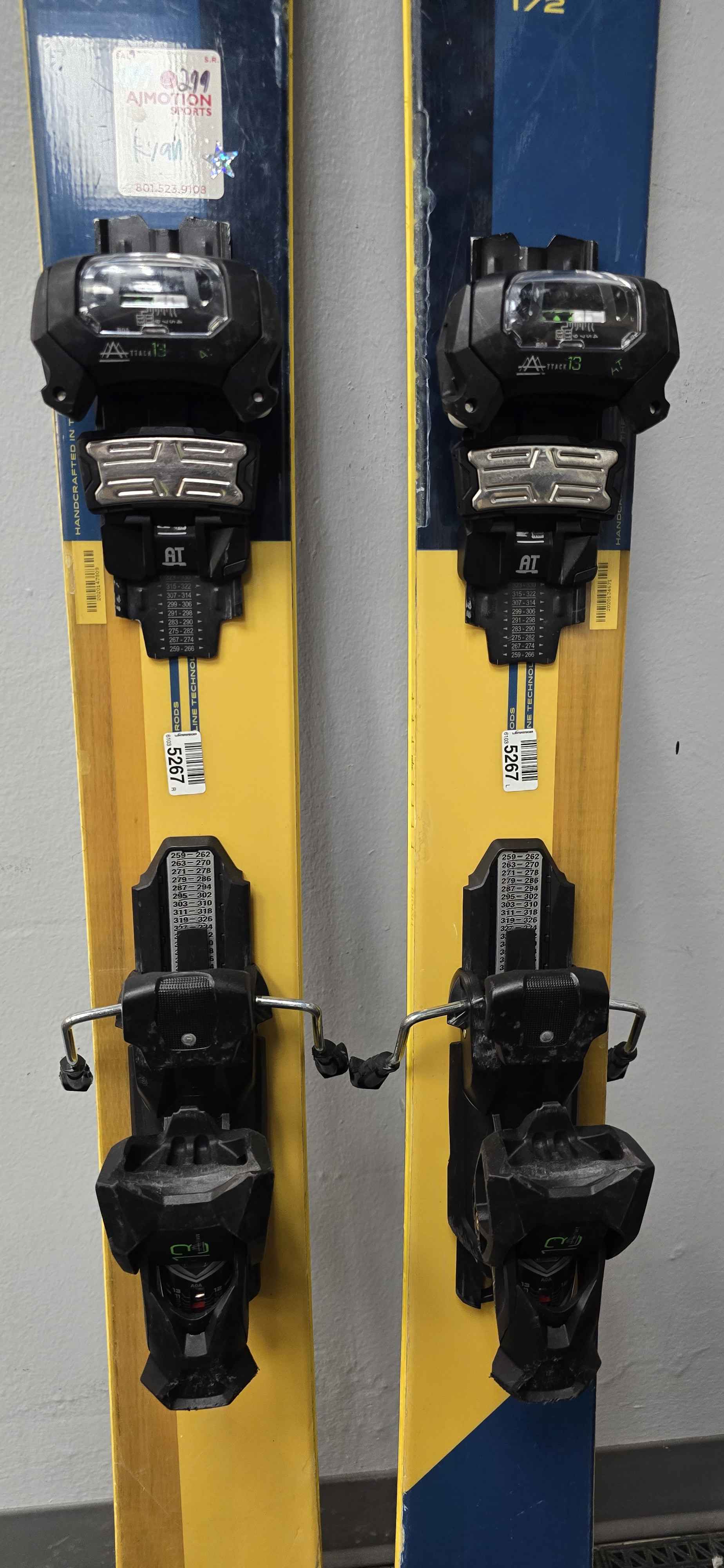 Used Elan Ripstick 106 172cm W/ Tyrolia Attack 13 Adjustable bindings