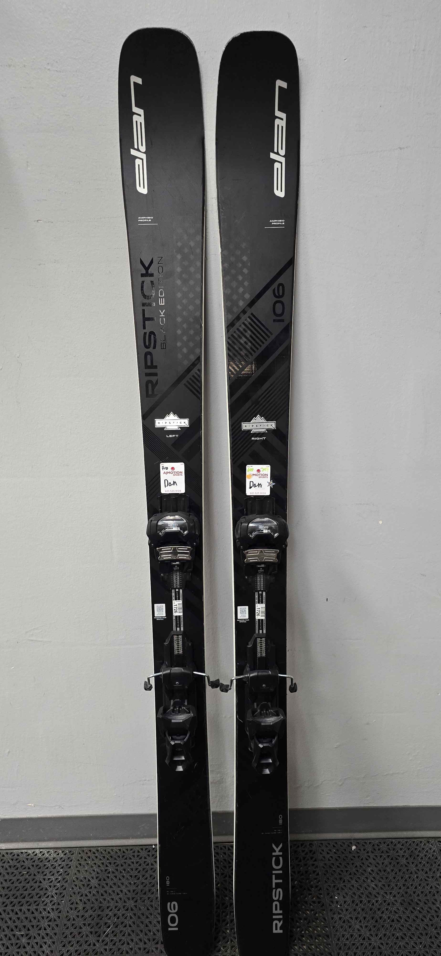 Used Elan Ripstick 106 180cm Skis w/ Attack 14 Demo Binding