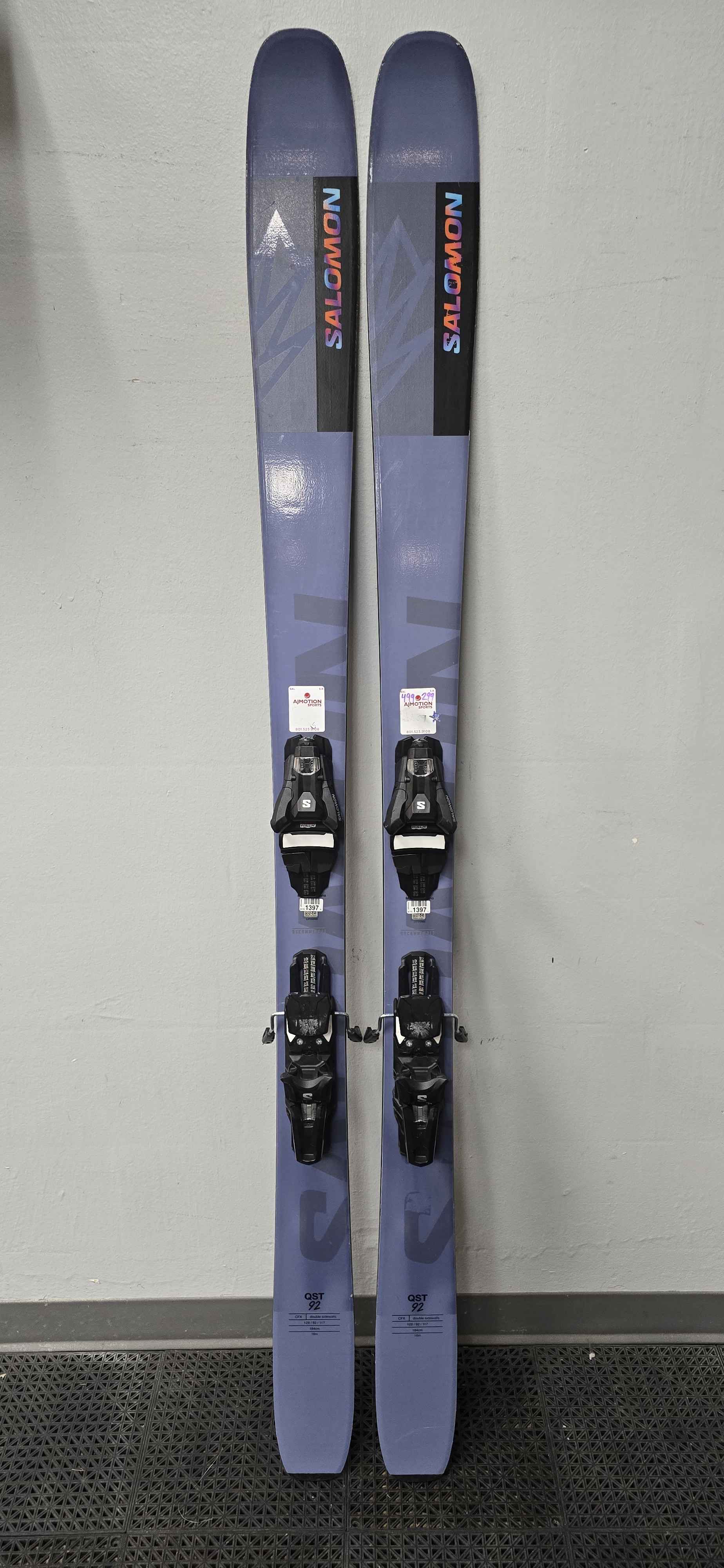 Used Salomon QST 92 184cm w/ Salomon Strive 13 Adjustable Bindings