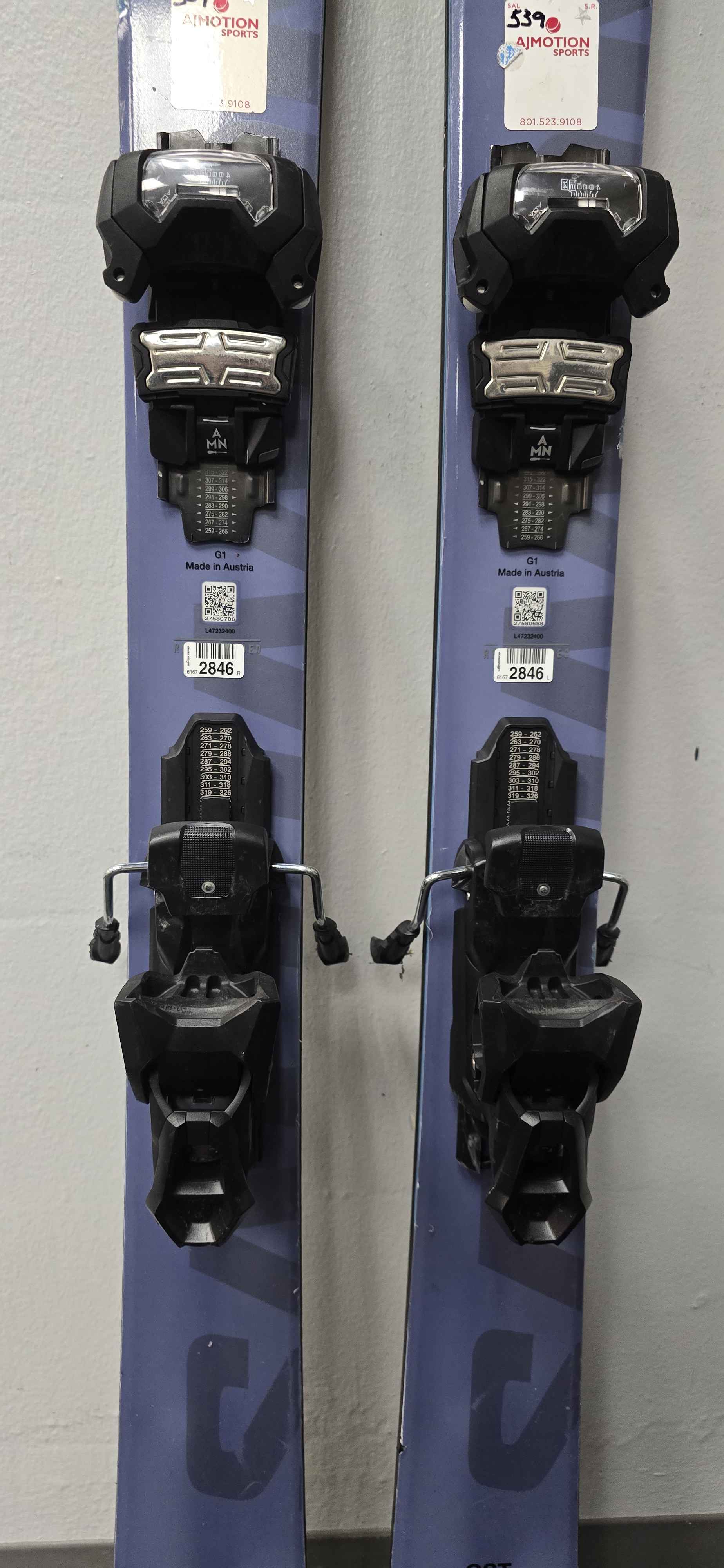 Used Salomon QST 92 176cm w/ Tyrolia Attack 14 Adjustable Bindings