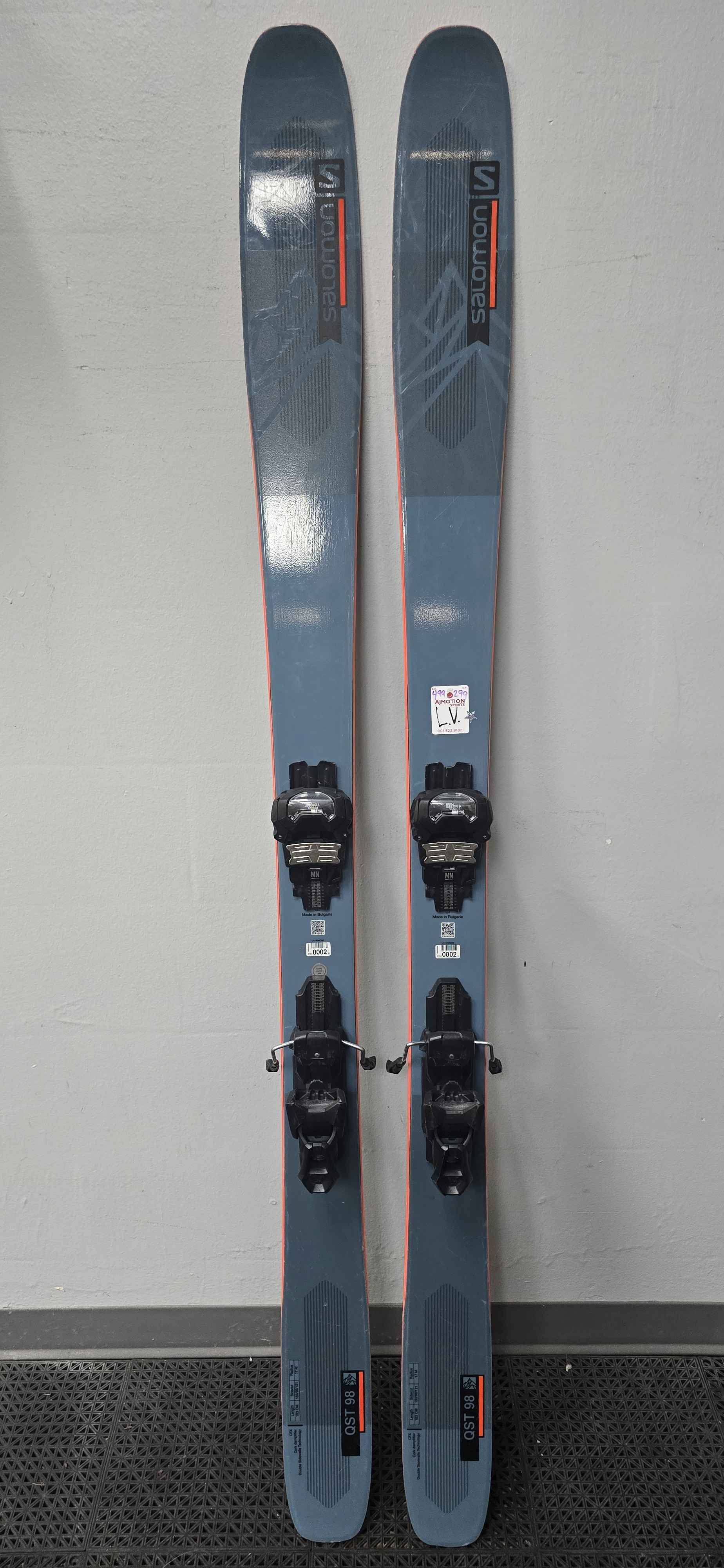 Used Salomon QST 98 183cm w/ Tyrolia Attack 14 Adjustable Bindings