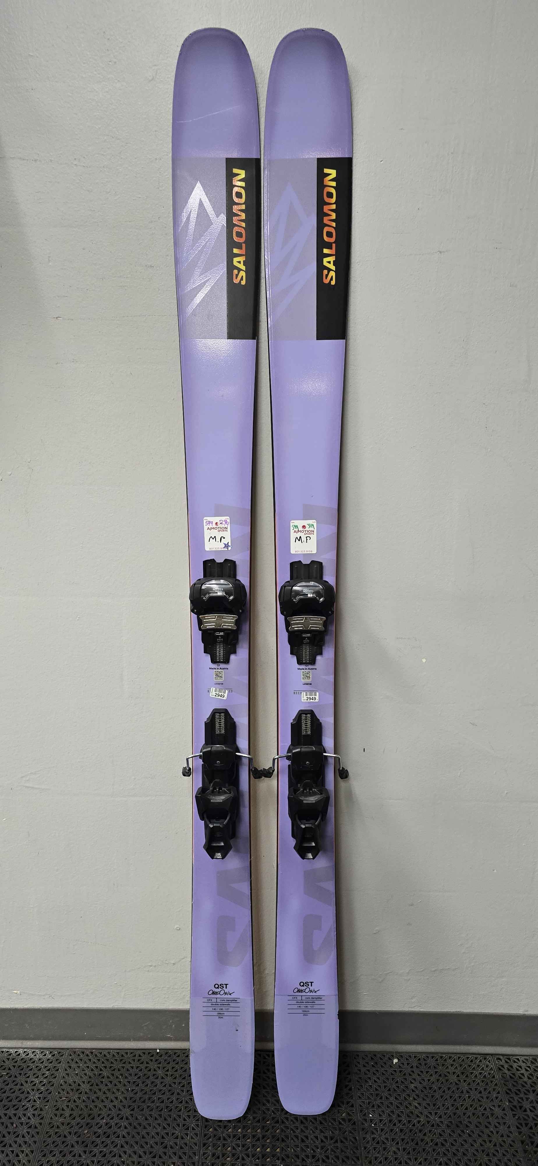 Used Salomon QST OneOsix 189cm w/ Tyrolia Attack 14 Adjustable Bindings