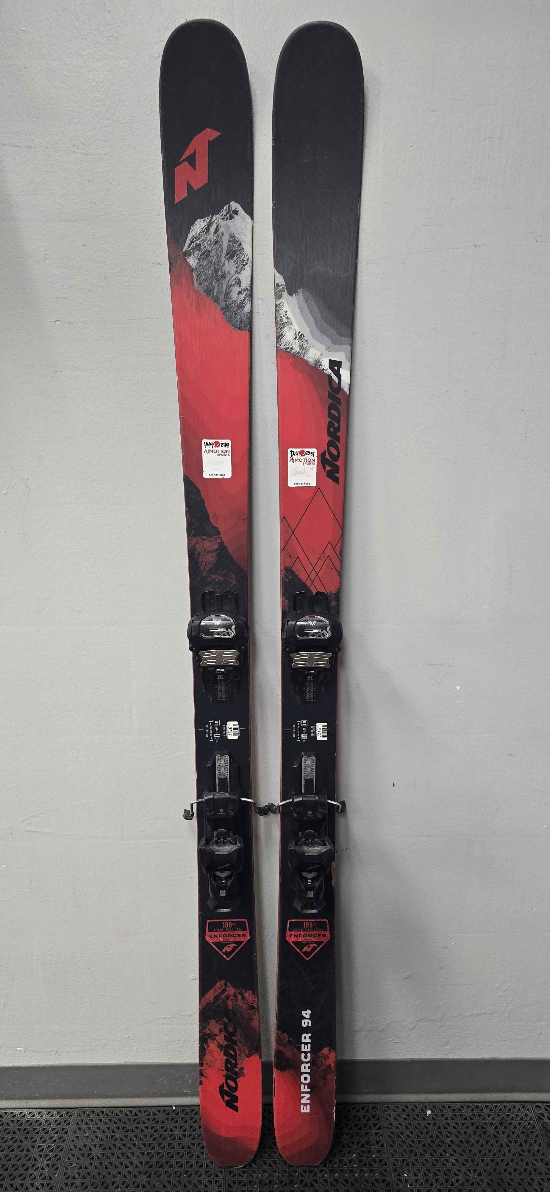 Used Nordica Enforcer 94 186cm w/ Tyrolia Attack 13 Adjustable Bindings