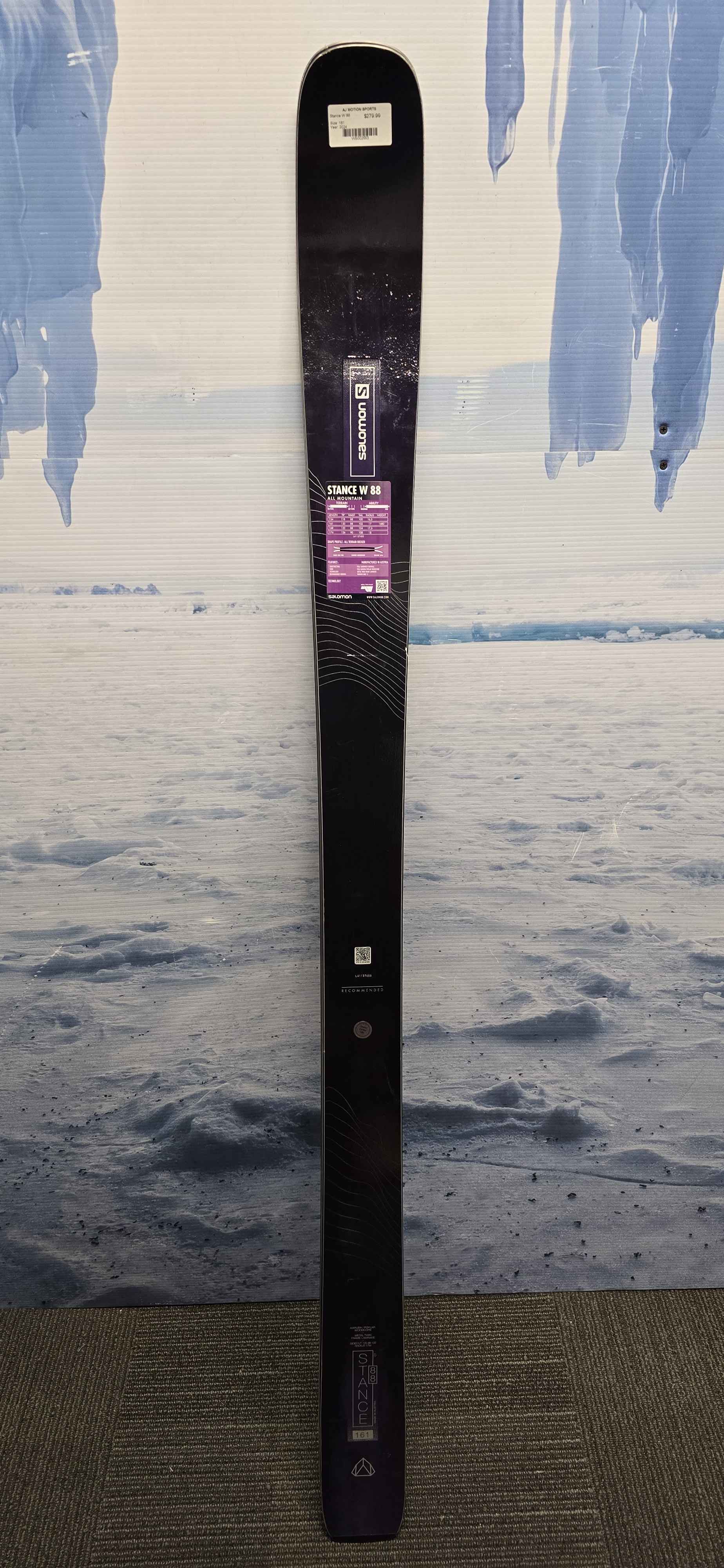 New Salomon Womens Stance 88 161cm Flat Skis