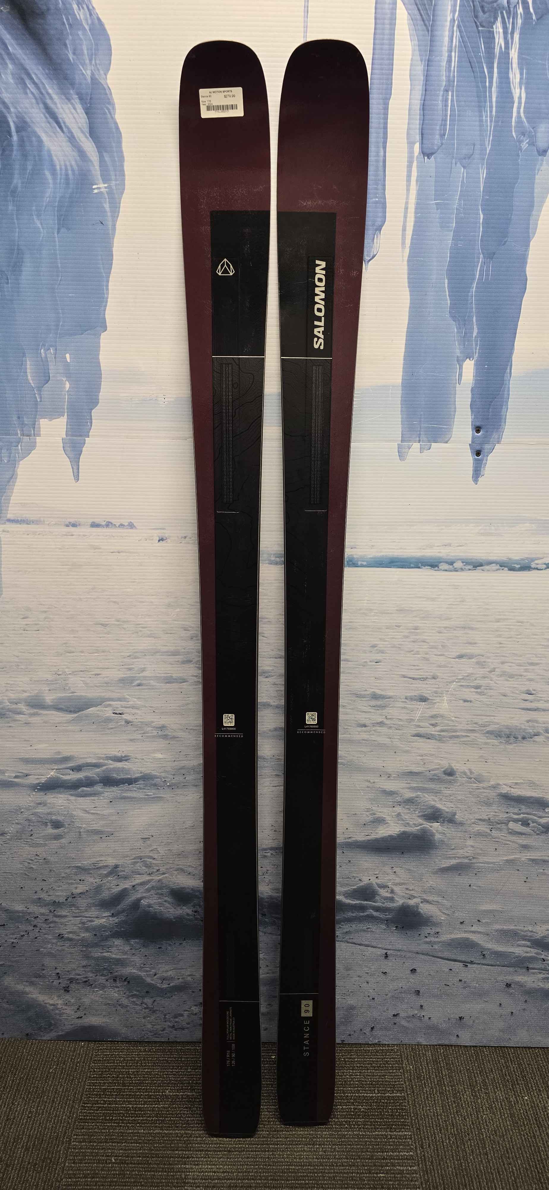 New Salomon Stance 90 176cm Flat Skis