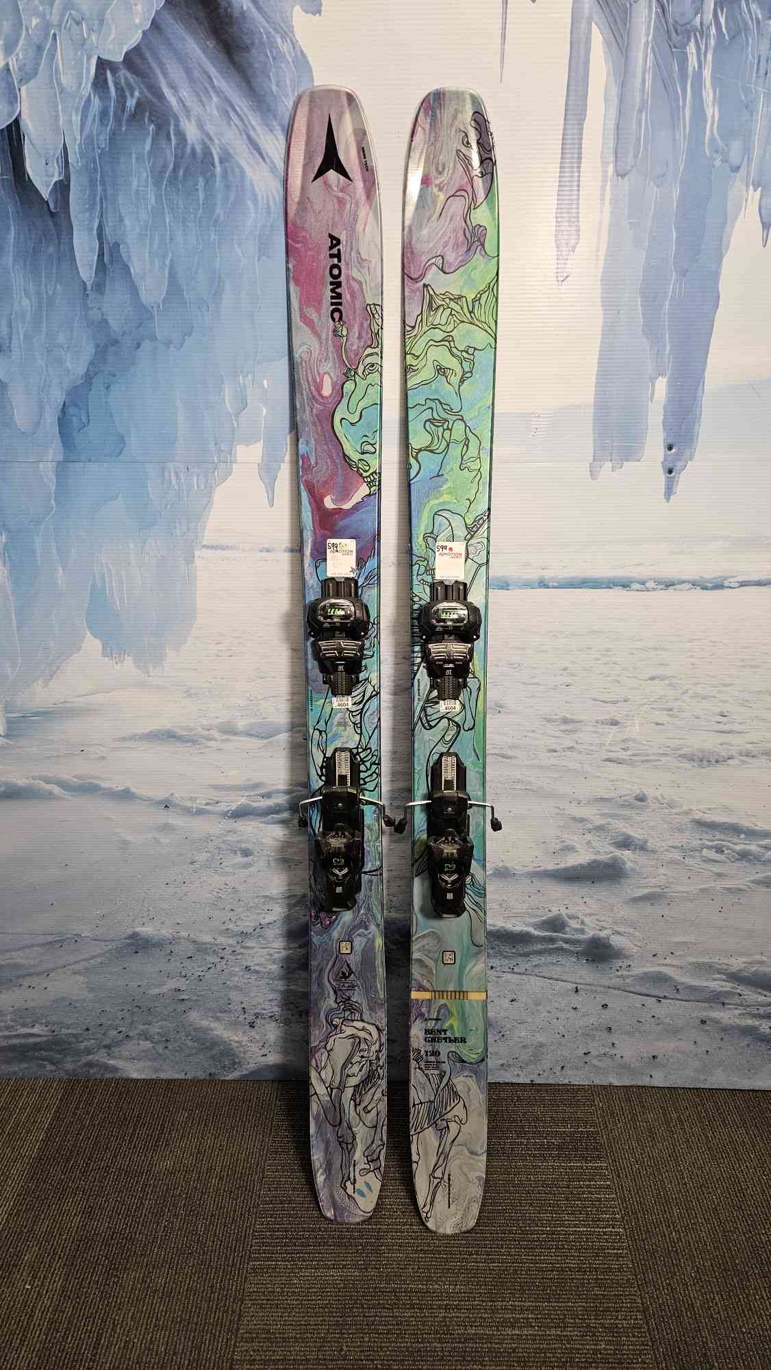 Used 2023 Atomic Bent Chetler 120 176cm Skis w/ Attack 13 Demo Binding