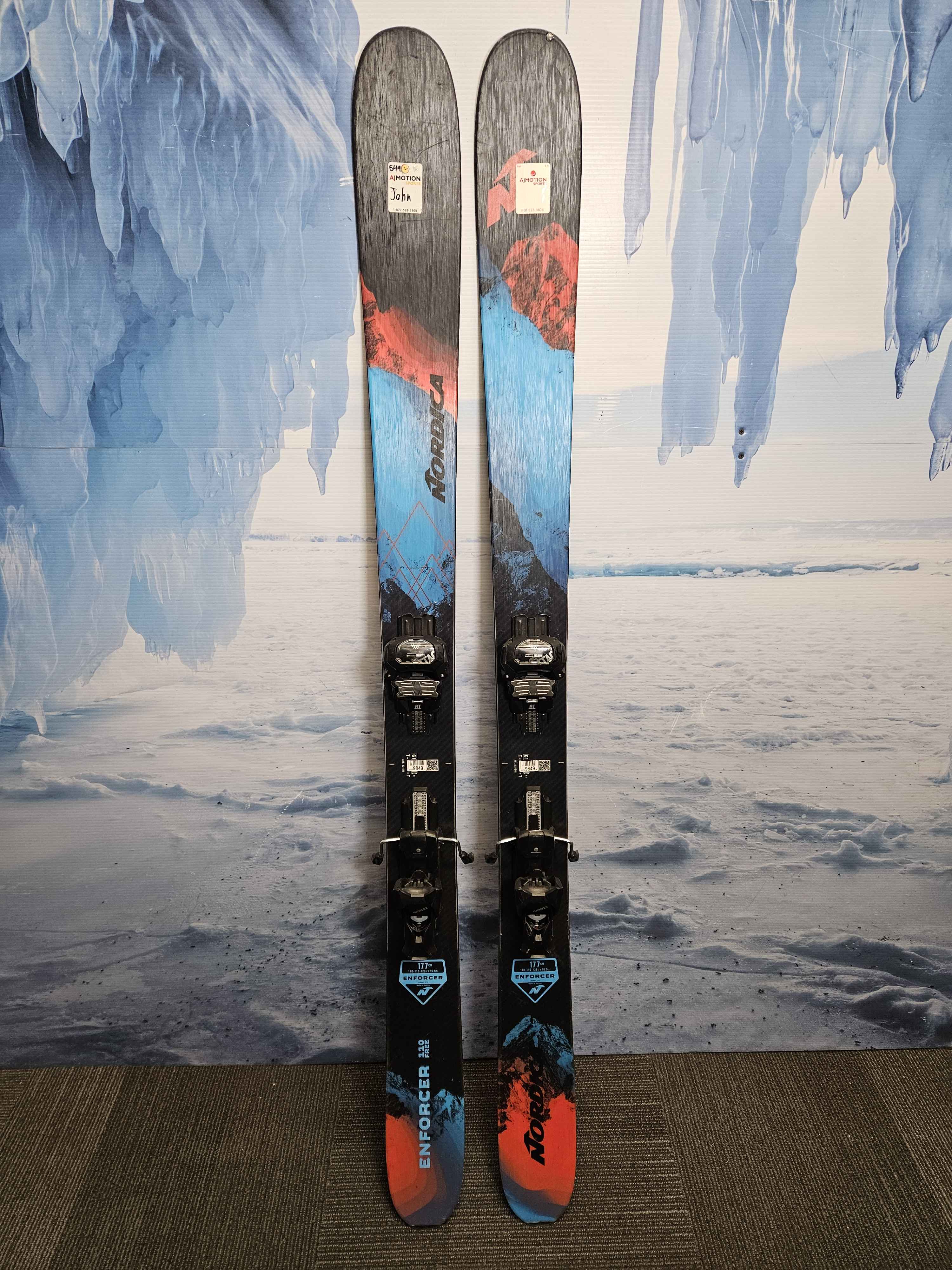 Used 2021 Nordica Enforcer 110 Free 177cm Skis w/ Tyrollia Attack 14 Bindings