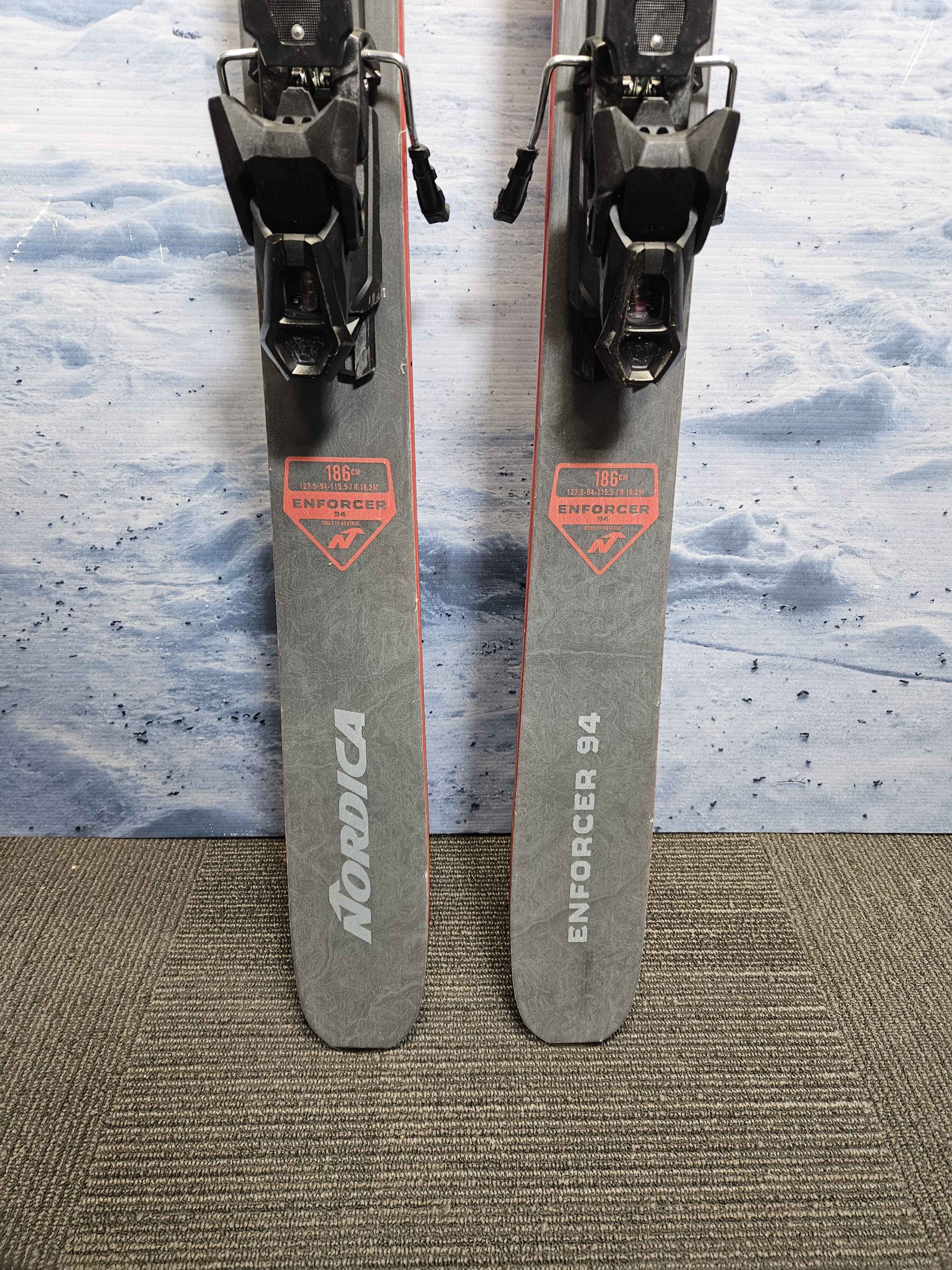 Used 2023 Nordica Enforcer 94 186cm Skis w/ Tyrollia Attack 14 Bindings