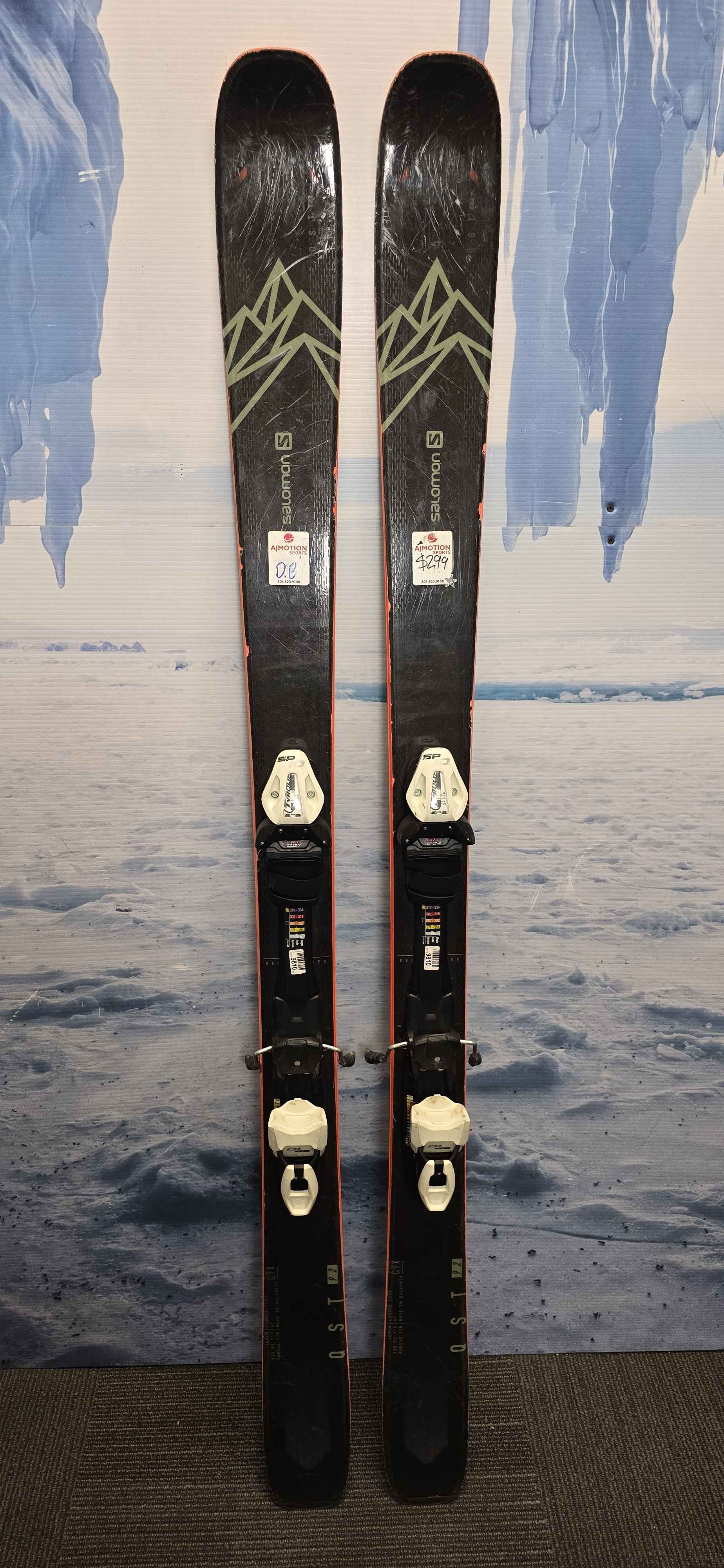 Used Salomon QST 92 169cm w/ Tyrolia SP10 Adjustable Bindings