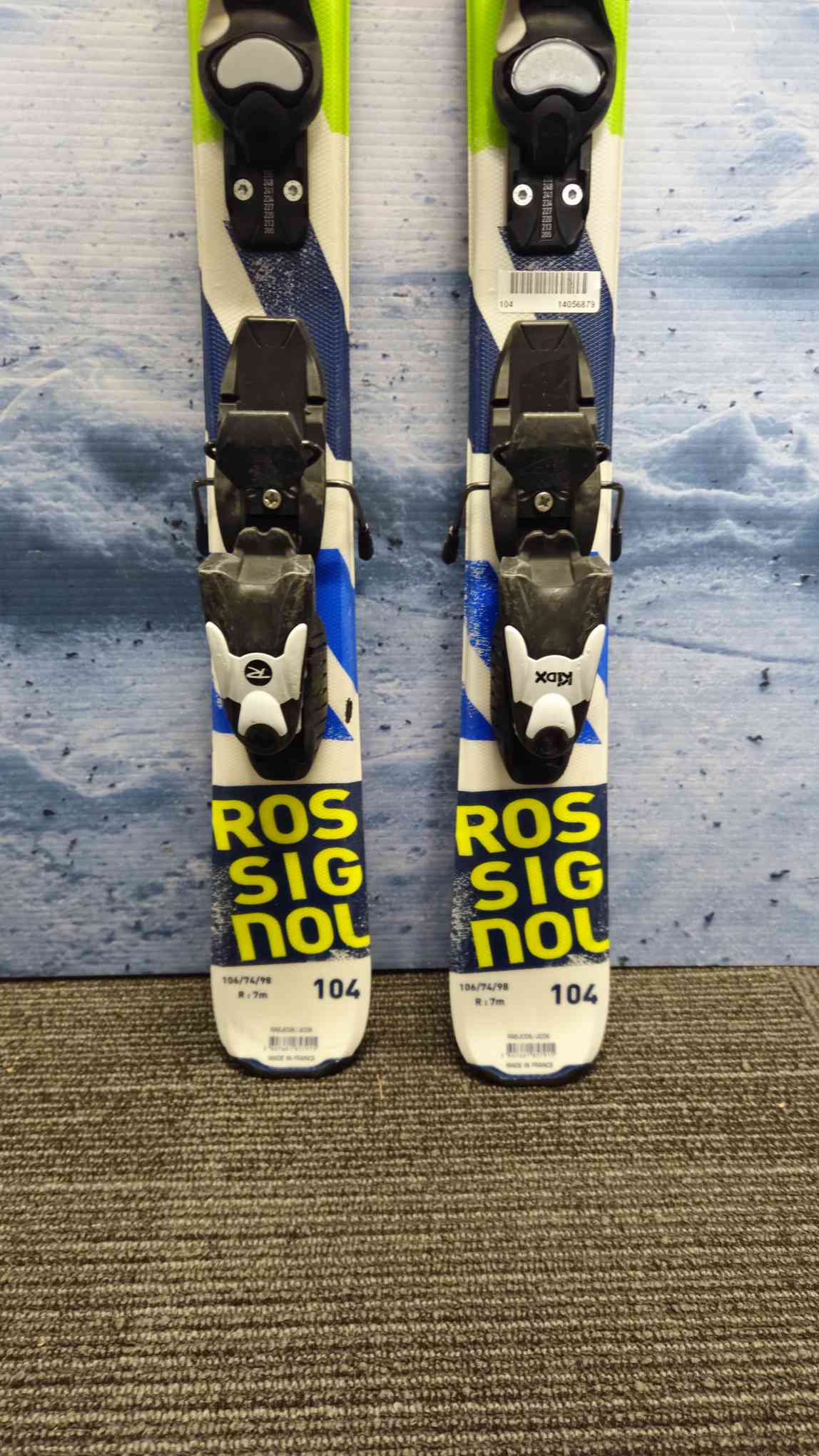 Used Rossignol Terrain 104cm Jr Skis w/ Look Kid X4.5 Binding