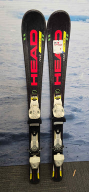 Used Head Supershape Team 107cm Jr Skis with Tyrolia LRX 4.5 Adjustable Binding