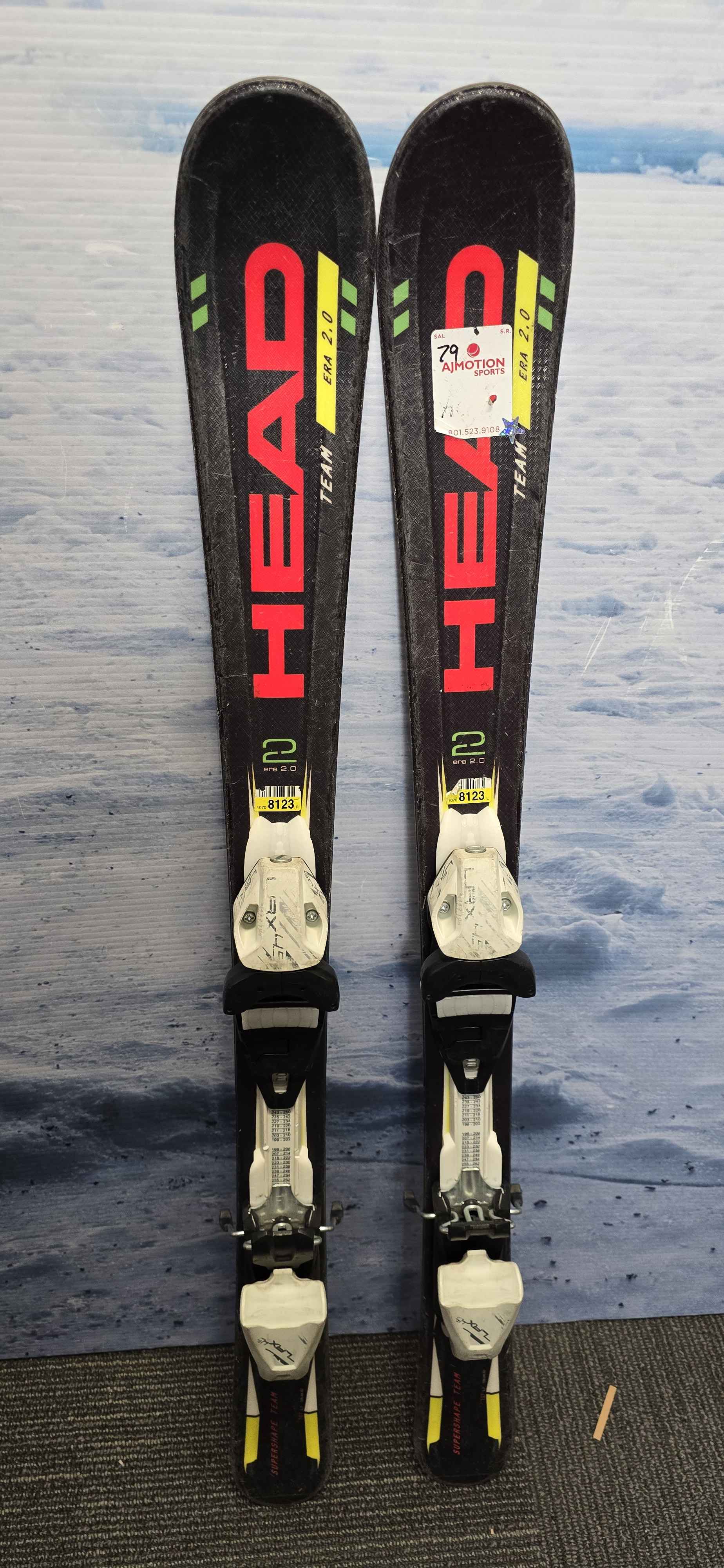 Used Head Supershape Team 107cm Jr Skis with Tyrolia LRX 4.5 Adjustable Binding