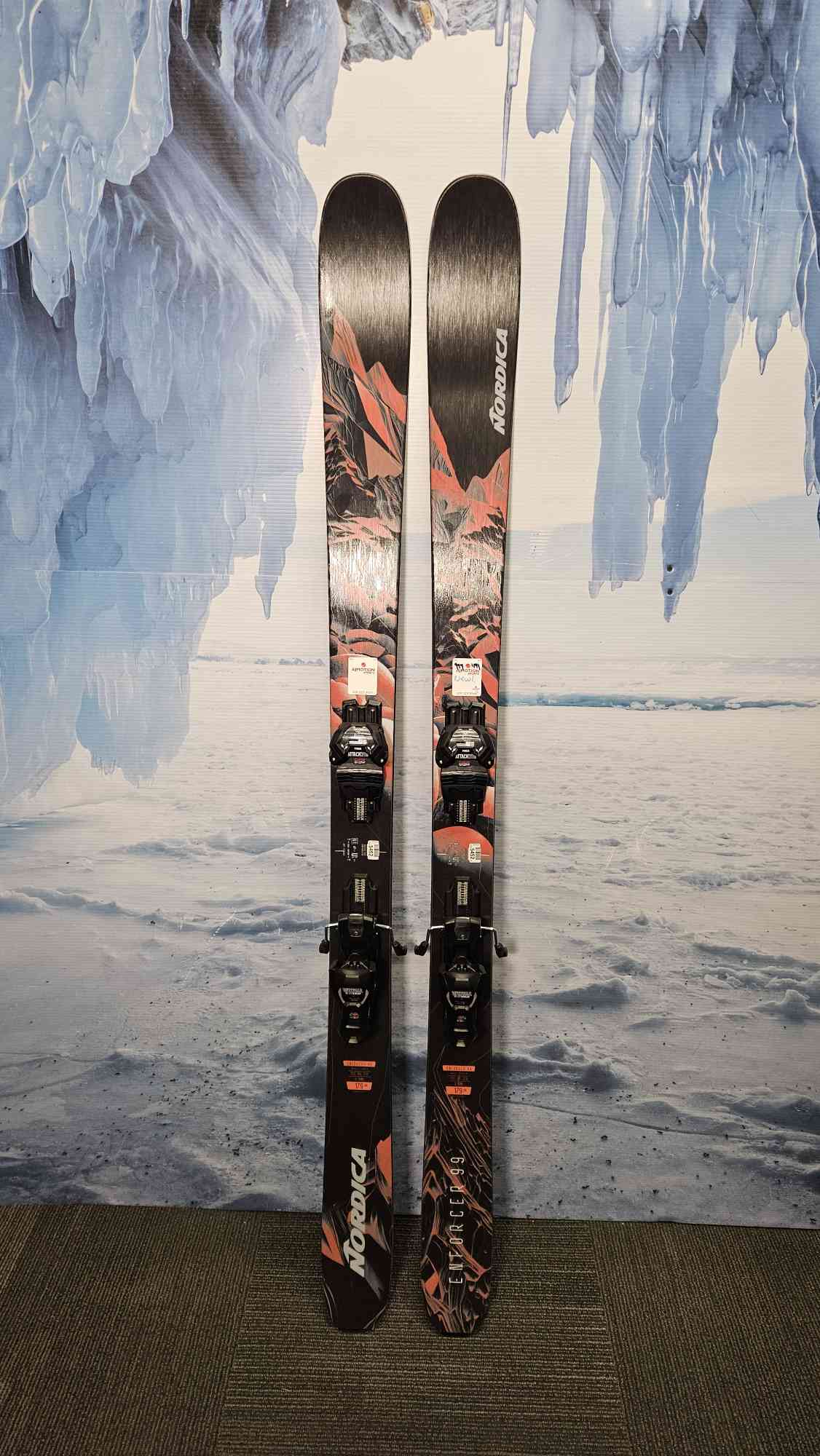 New Nordica Enforcer 99 179cm Skis w/ Attack 13 Demo Binding