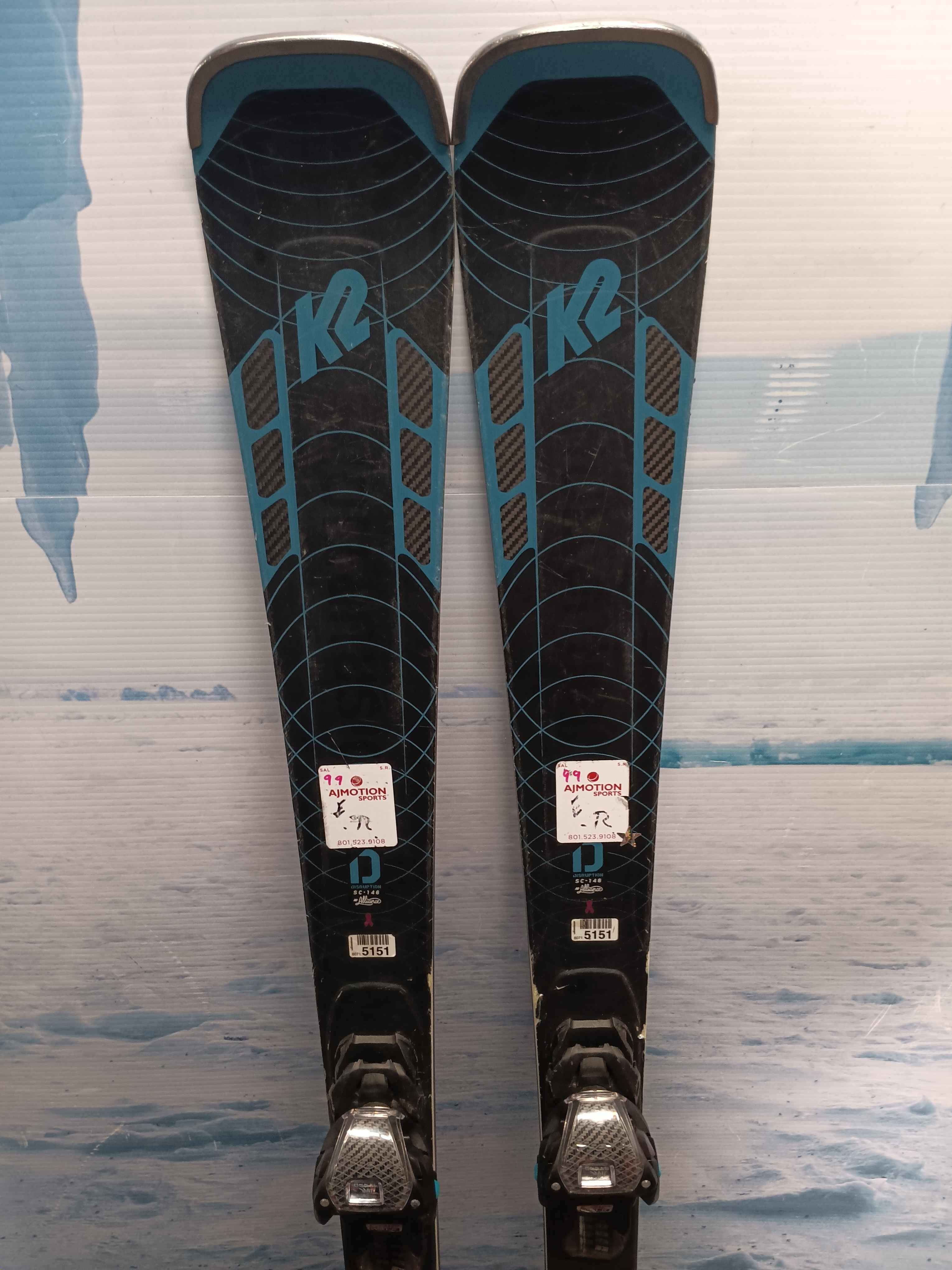 Used K2 Disruption 74 146cm w/ER3 10 Adjustable Bindings