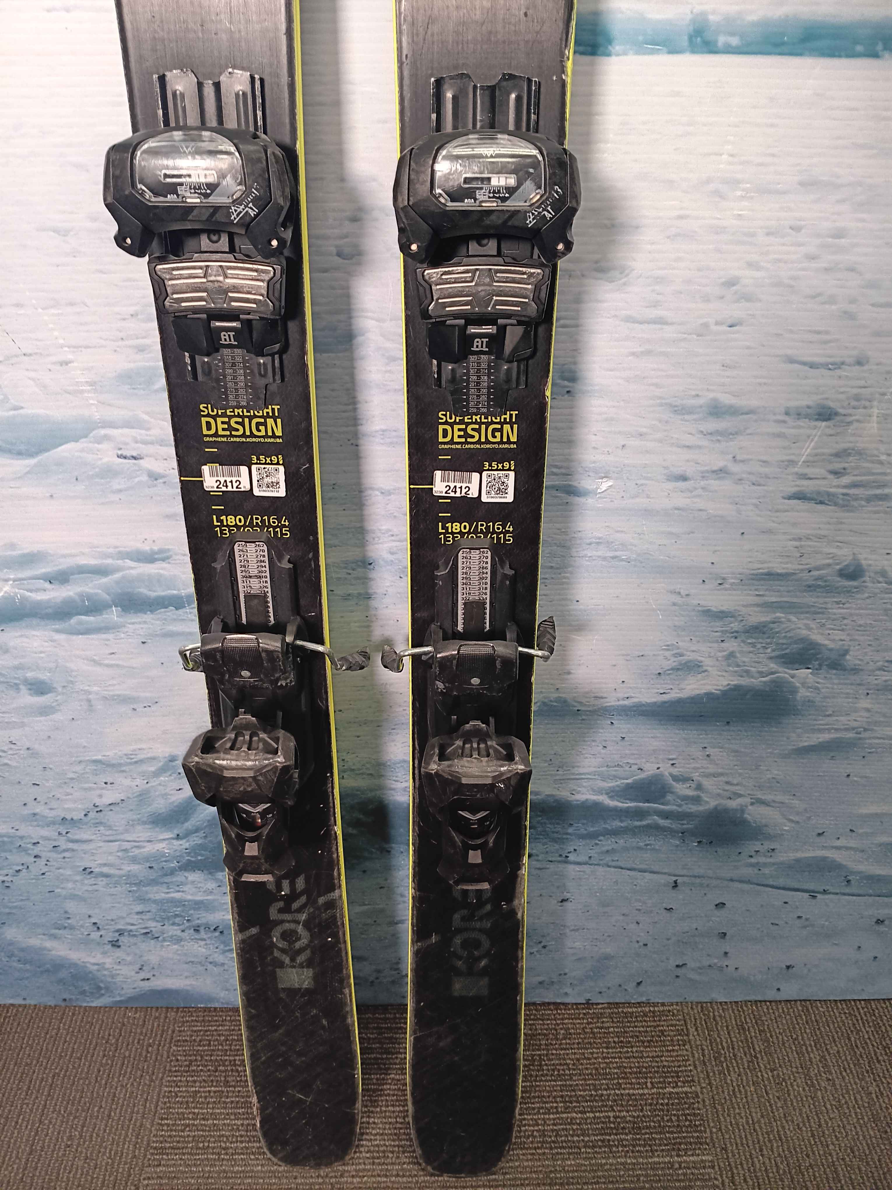 Used Head Kore 93 180cm w/ Tyrolia Attack 13 Adjustable Bindings