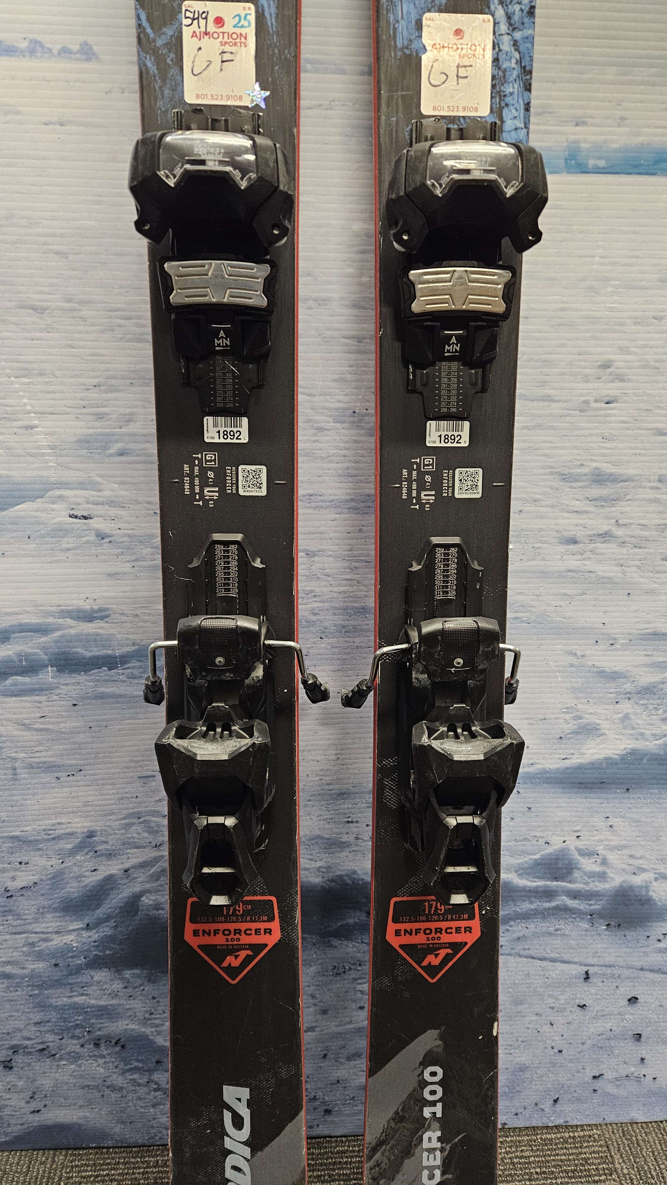 Used 2024 Nordica Enforcer 100 179cm Skis w/ Tyrollia Attack 14 Bindings