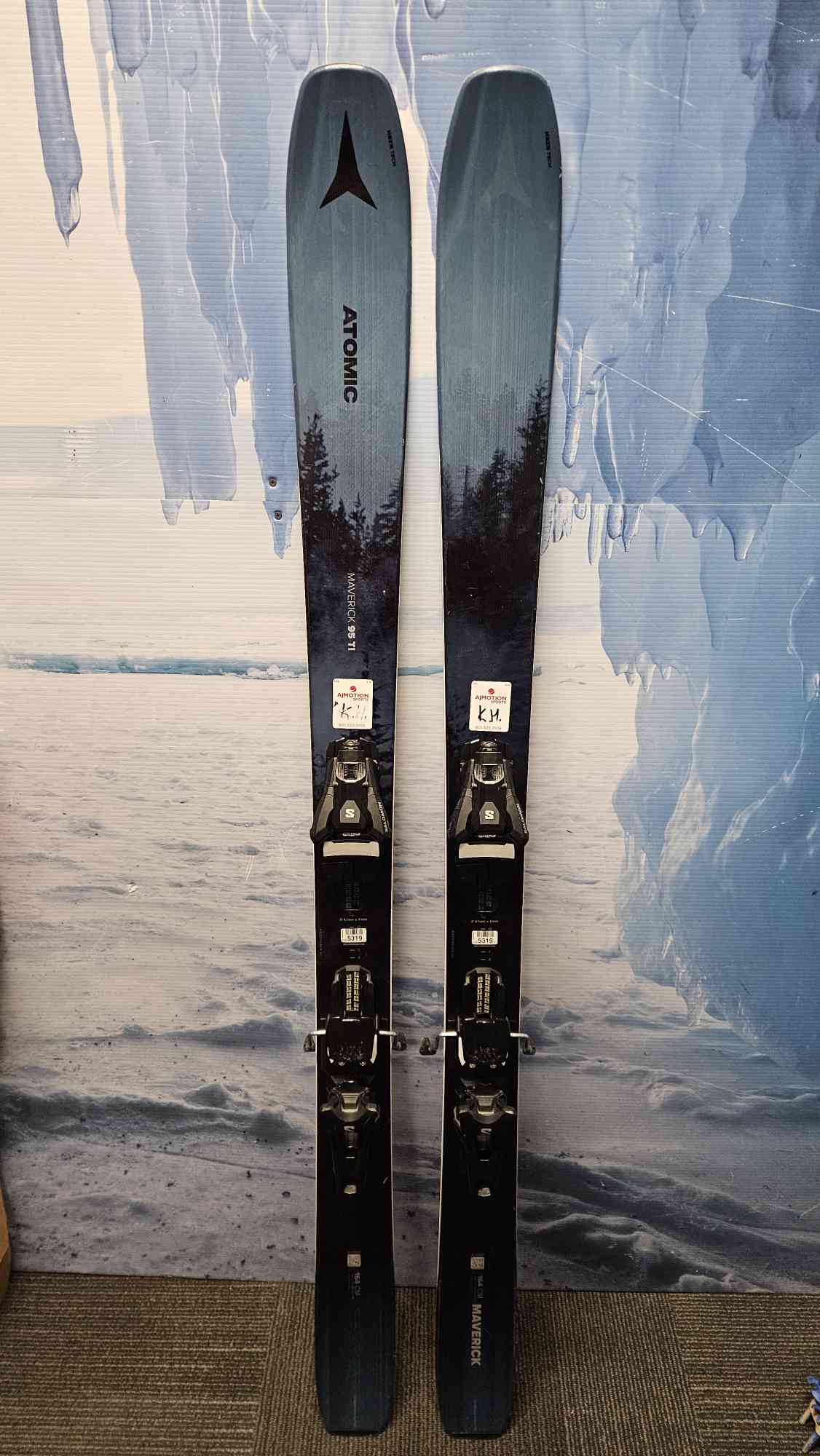 Used Atomic Maverick 95 Ti Skis - 164cm w/ Strive 13 Demo Binding