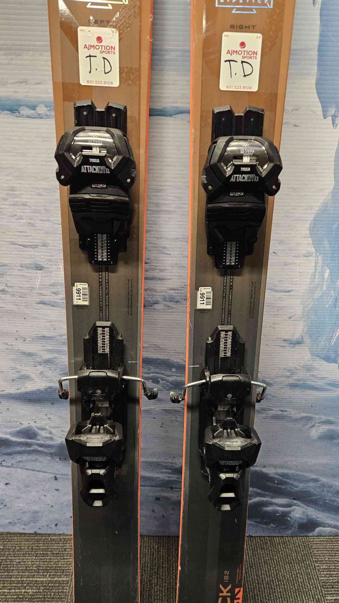 Used Elan Ripstick 108 Skis - 182cm w/ Tyrolia Attack 13 Demo Binding