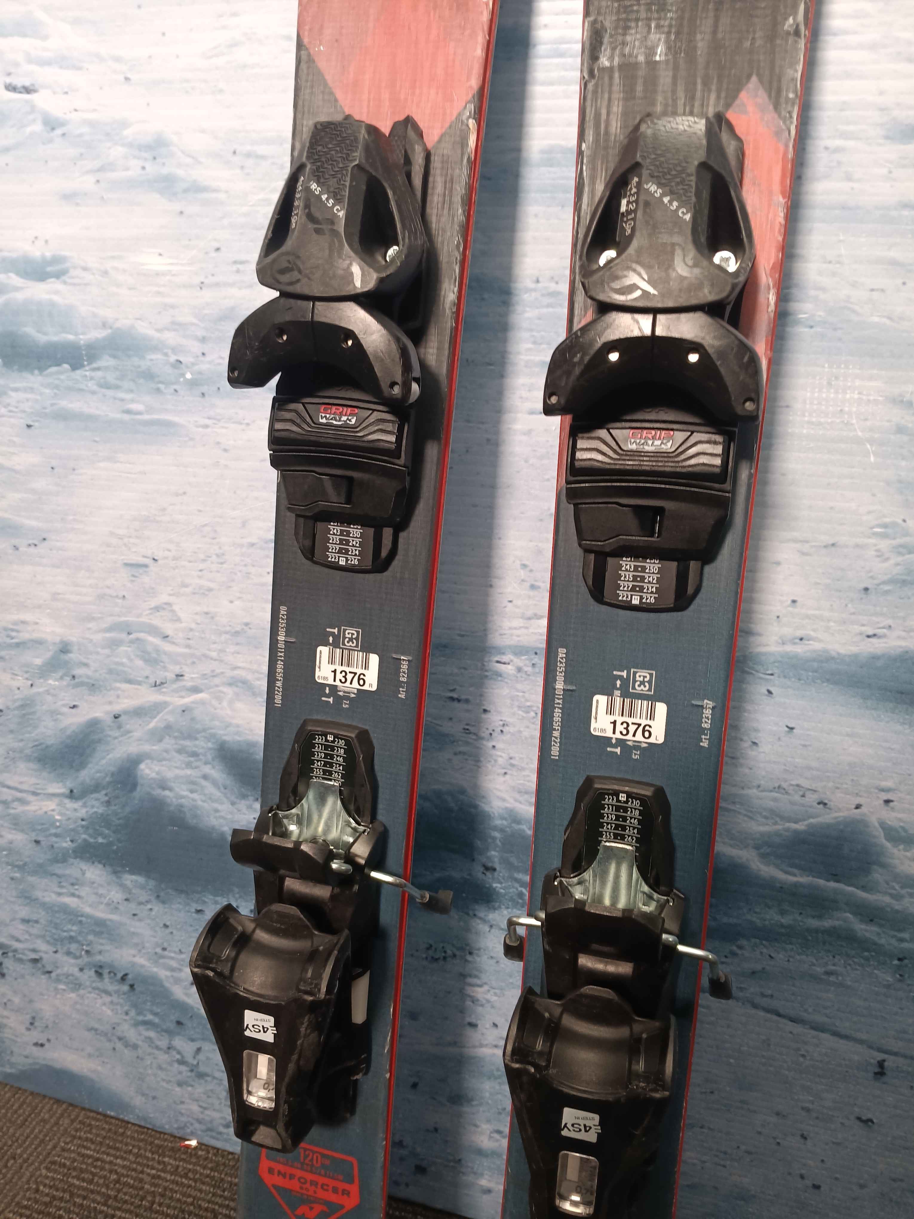 Used 2023 Nordica  Enforcer 80 S Youth Ski w/ Tyrolia Jrs 4.5 Ca Gripwalk Demo Bindings - 120CM
