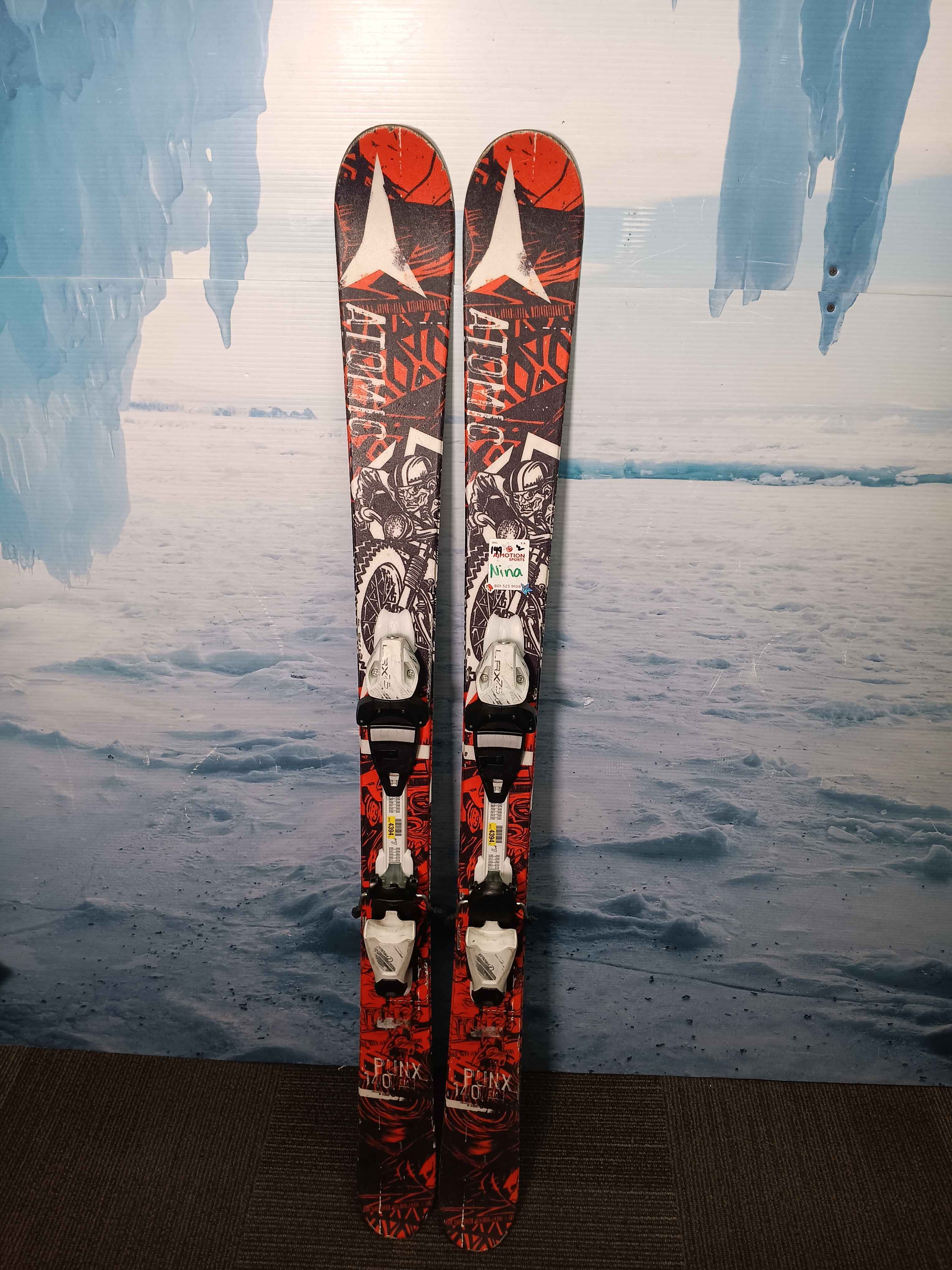 Used Atomic Punx 86 Youth Kids Ski w/ Tyrolia Lrx 7.5 Demo Bindings - 140CM
