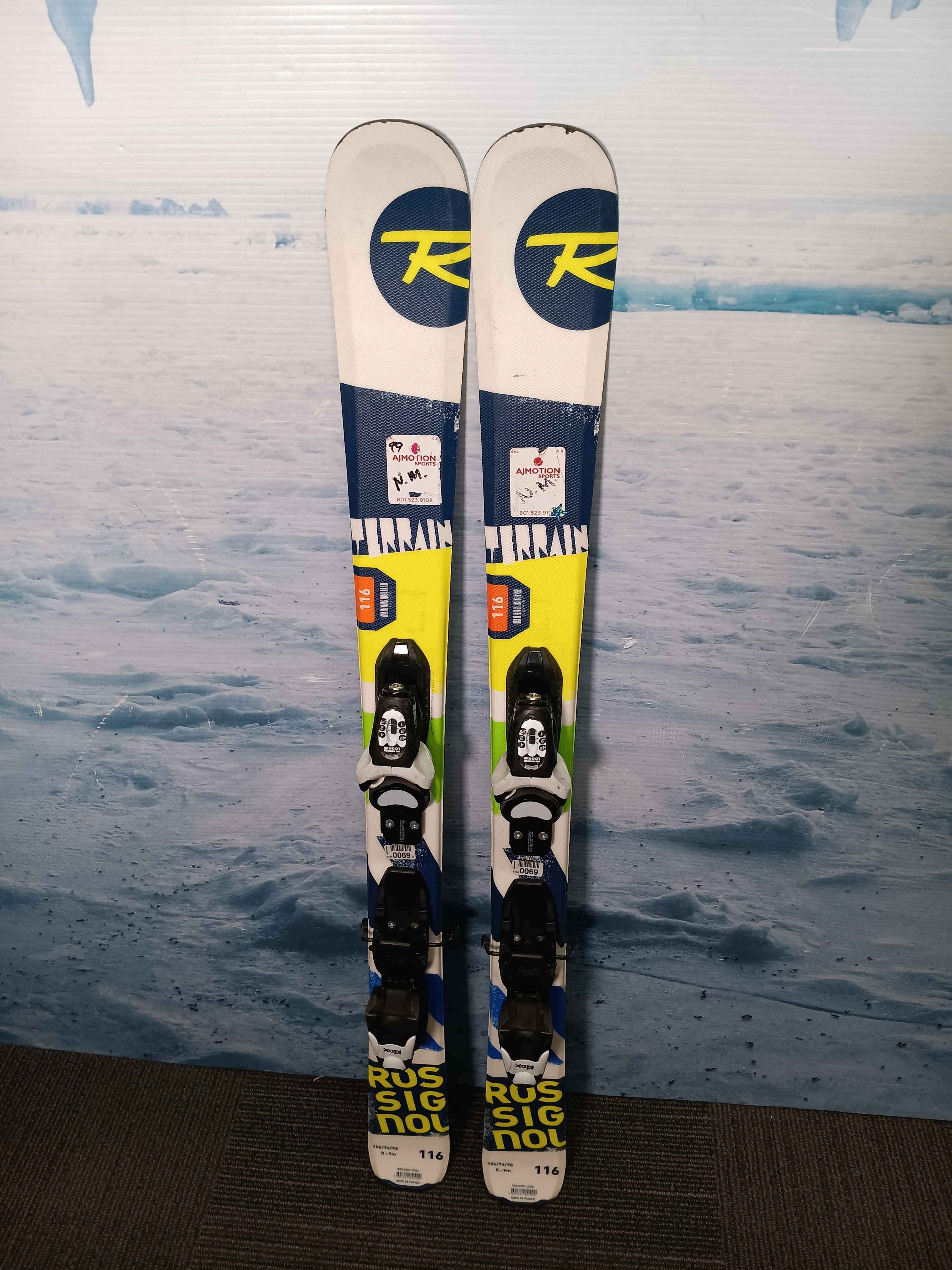 Used  Rossignol Terrain 74 Youth Ski w/ Look Kid X Demo Bindings - 116CM