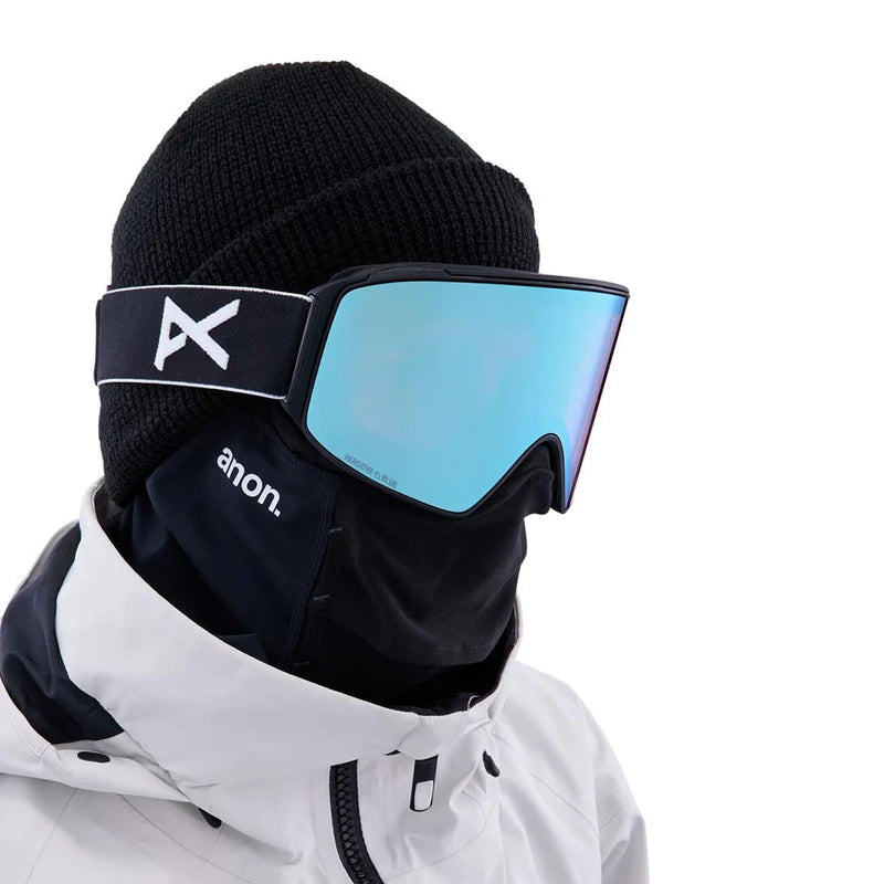 Anon M4 Cylindrical Adult Goggle + MFI Face Mask + Bonus Lens - Black/Percieve Blue