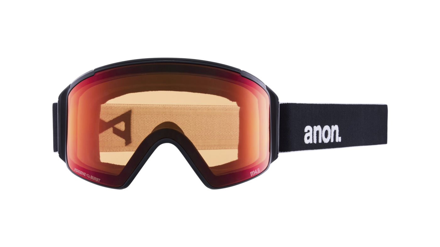 Anon M4S Cylindrical Adult Goggle + MFI Face Mask + Bonus Lens - Black/Percieve Red