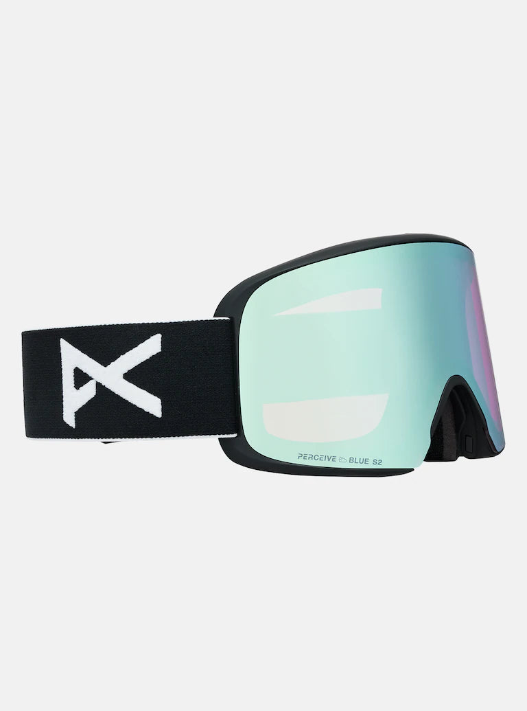 Anon M6 Adult Goggle + MFI Face Mask + Bonus Lens - Black/Percieve Blue