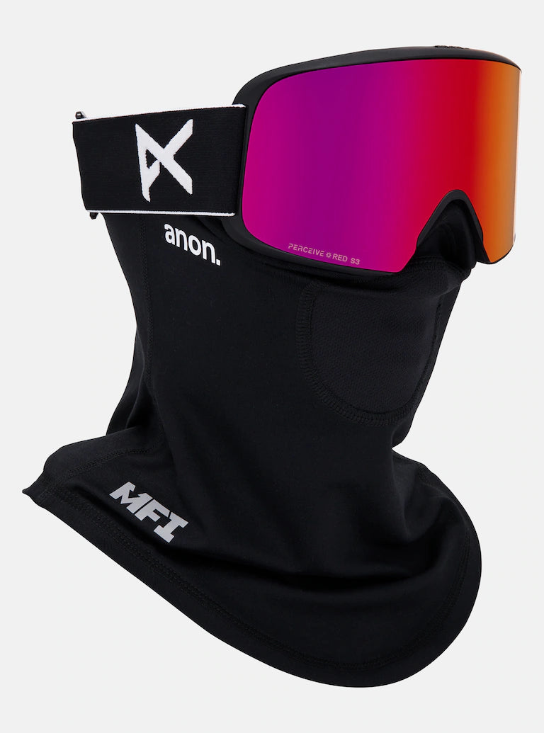Anon M6 Adult Goggle + MFI Face Mask + Bonus Lens - Black/Percieve Red