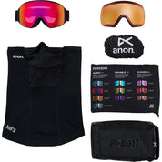 Anon M4 Toric Adult Goggle + MFI Face Mask + Bonus Lens - Black/Percieve Red