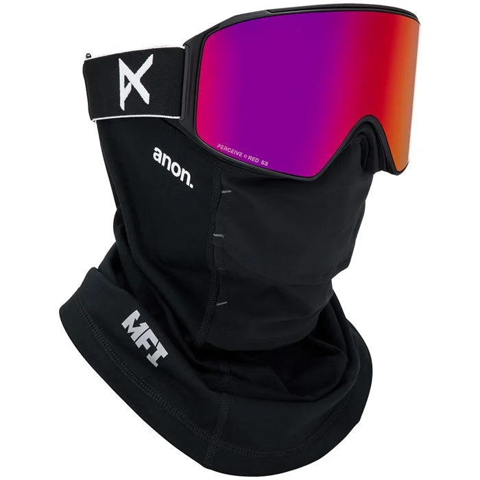Anon M4 Cylindrical Adult Goggle + MFI Face Mask + Bonus Lens - Black/Percieve Red