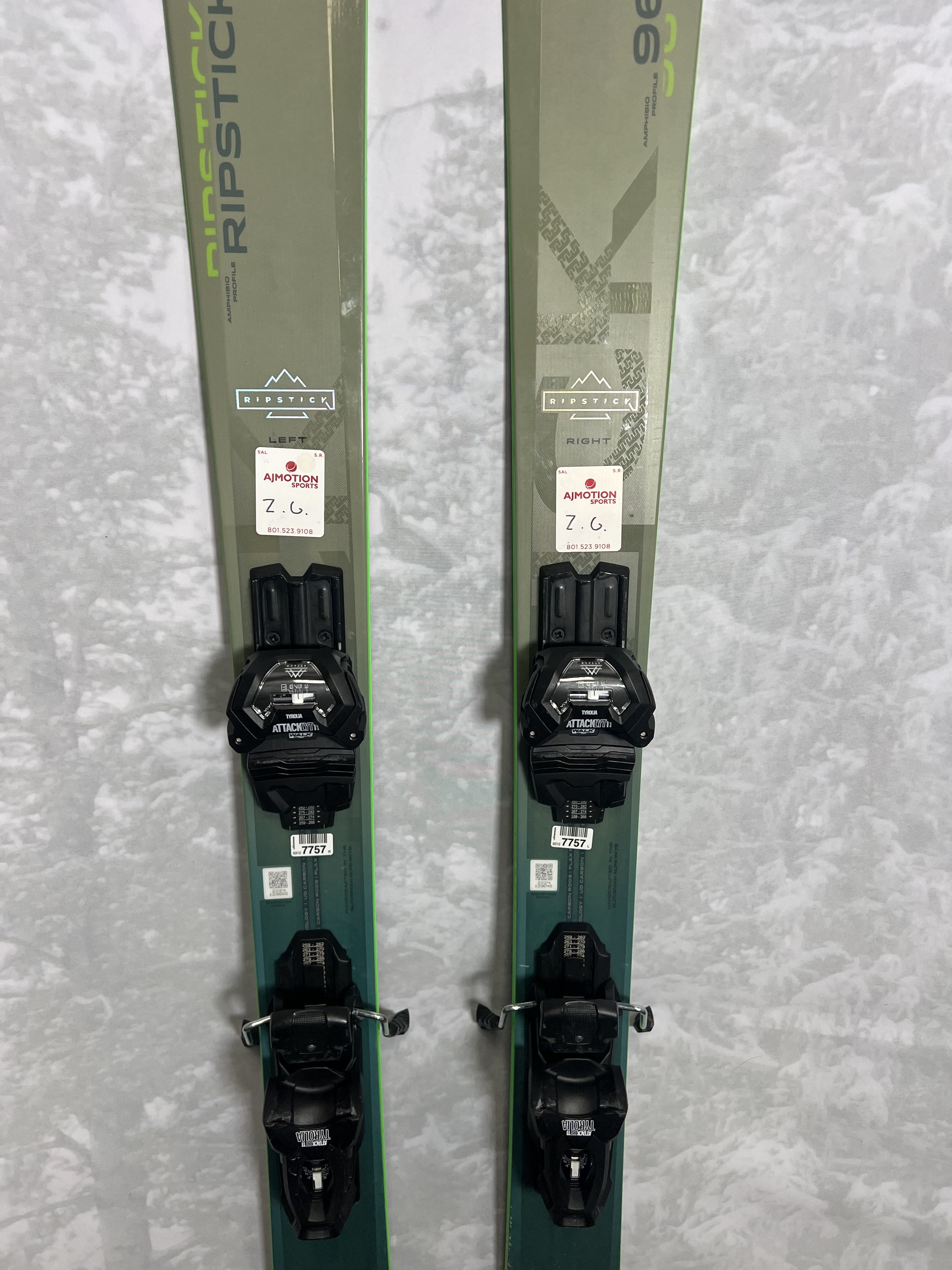 Lightly Used 2025 Elan Ripstick 96 - 161 cm w/ Tyrollia Attack 13 adjustable GW bindings