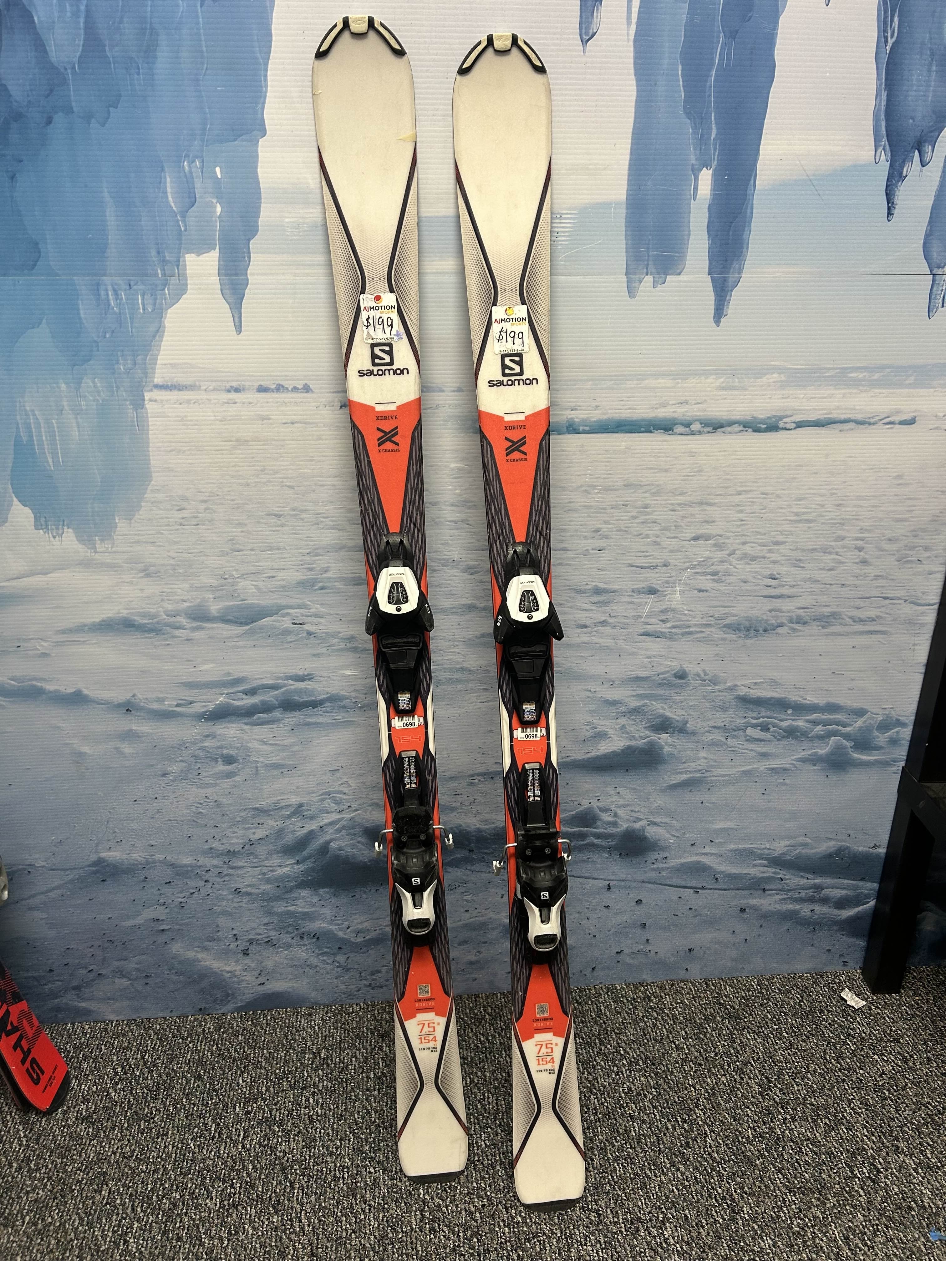 Used Salomon XDrive 75 Ti 154cm Skis w/ L10 Demo Binding